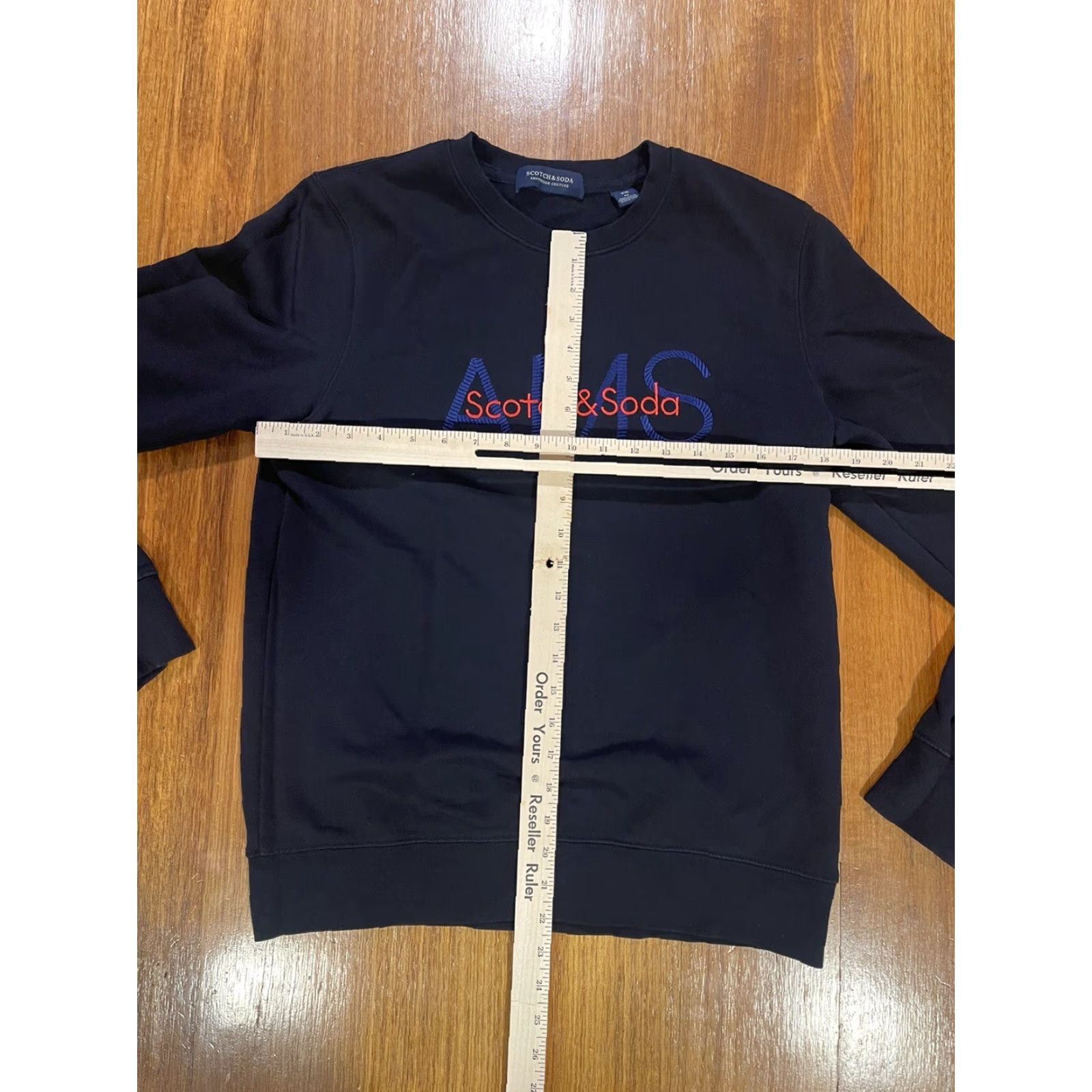Scotch & Soda Scotch & Soda Crewneck Sweater Blue Embroidered Spellout Size Mens M, Knit, Cotton, Regular Fit, Men’s Pullover, Black Size US M / EU 48-50 / 2 - 6 Thumbnail
