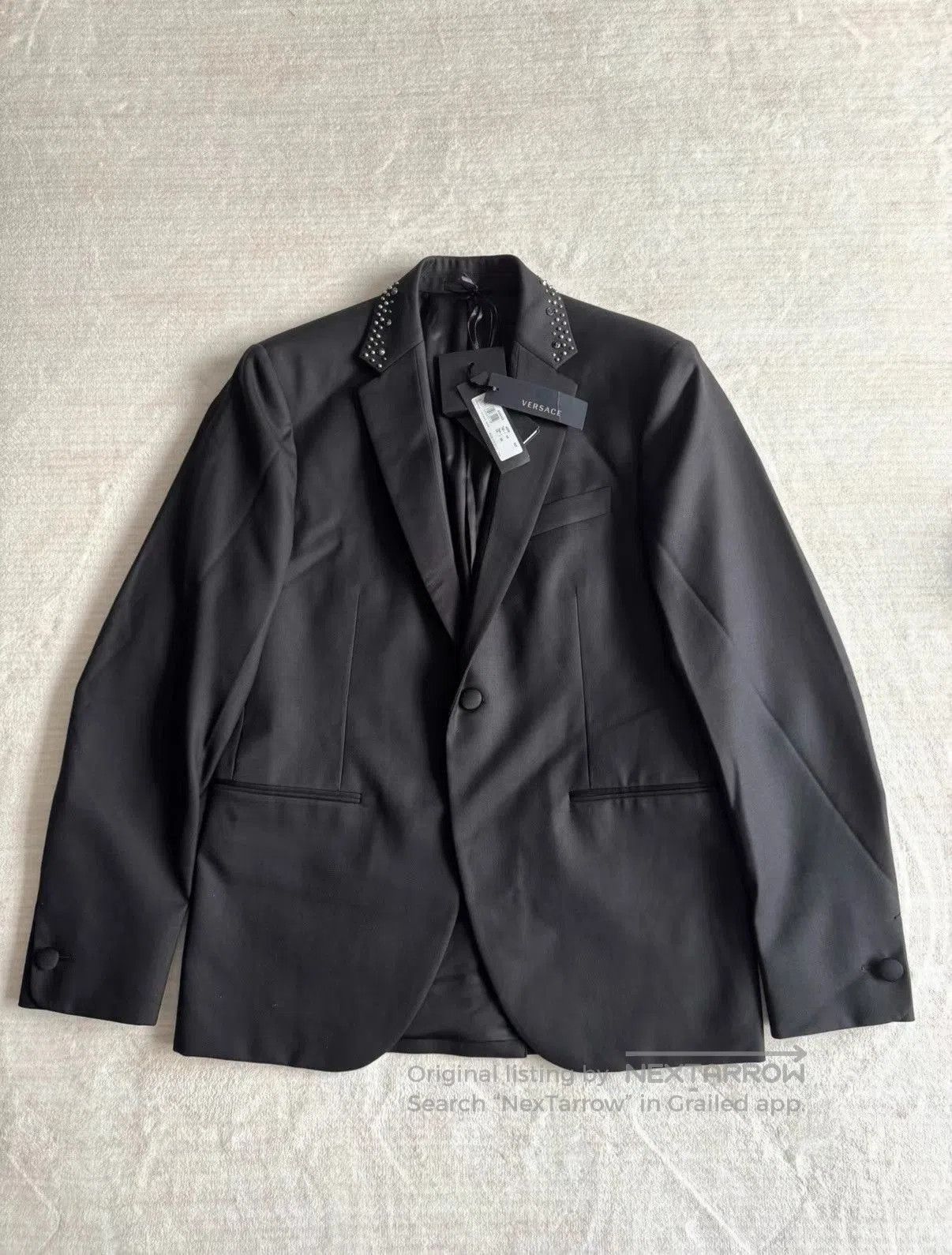 Versace Black Studded Collar Blazer - Size M. Size US M / EU 48-50 / 2 - 1 Thumbnail