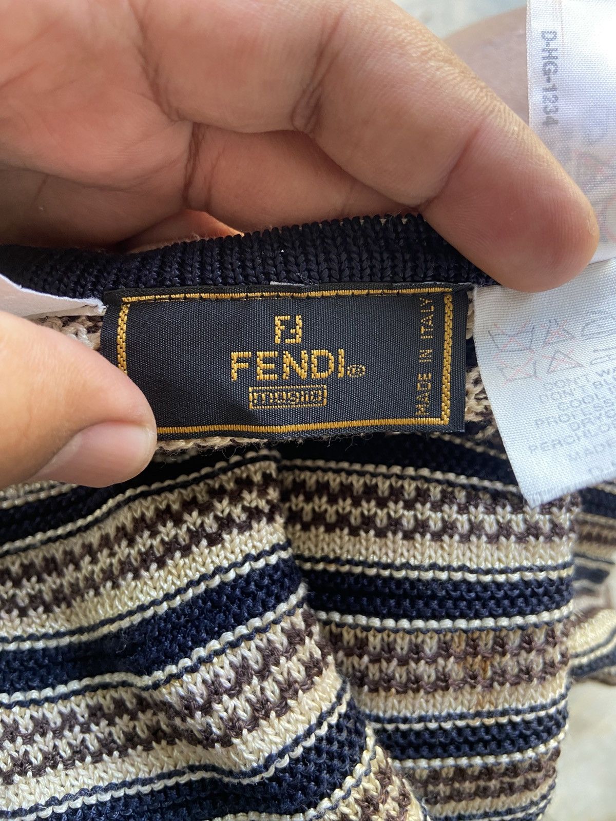 Fendi Archive SS98 Fendi ‘Maglia Striped’ Essential Line Knit Tee Size US L / EU 52-54 / 3 - 6 Thumbnail