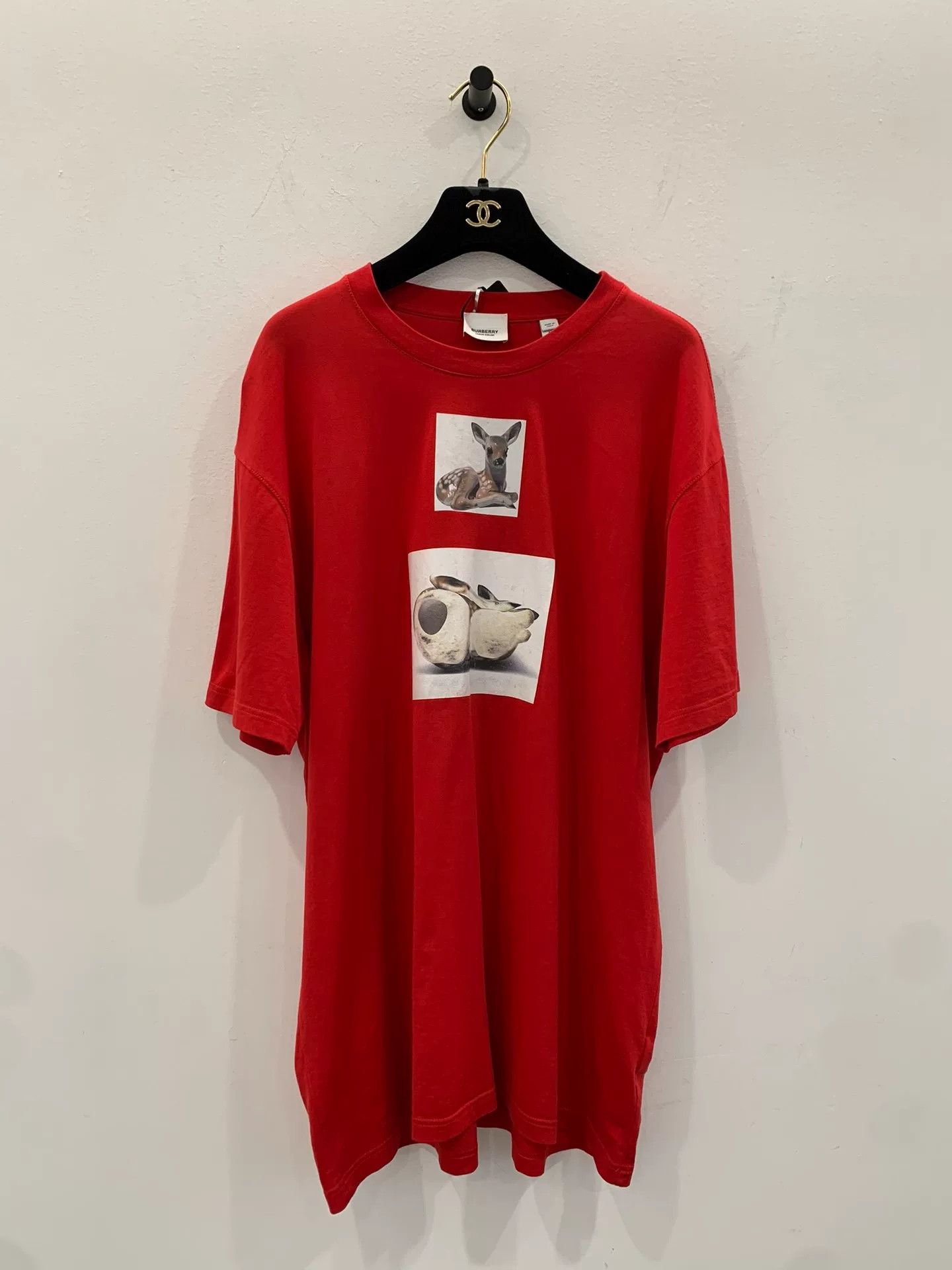 Burberry Burberry Red Deer Print Round Neck Tee Size US M / EU 48-50 / 2 - 1 Thumbnail