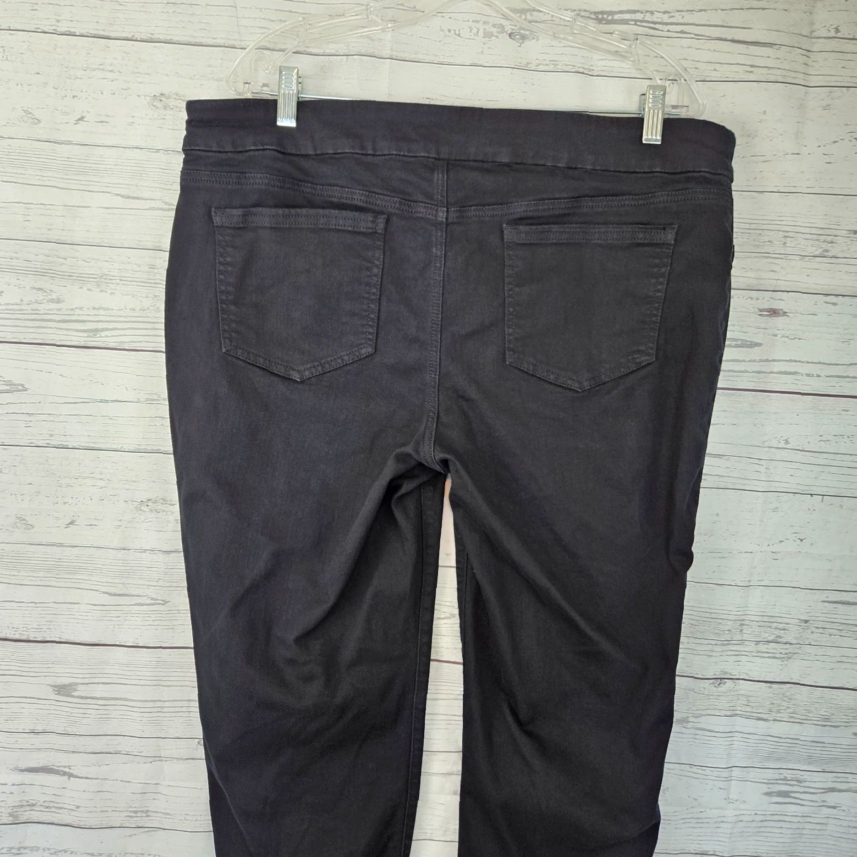Vintage Chico's Womens Jegging Ankle Jeans Sz 16P Black Pull On Mid Rise Cotton Blend Size 38" / US 16 / IT 52 - 5 Thumbnail