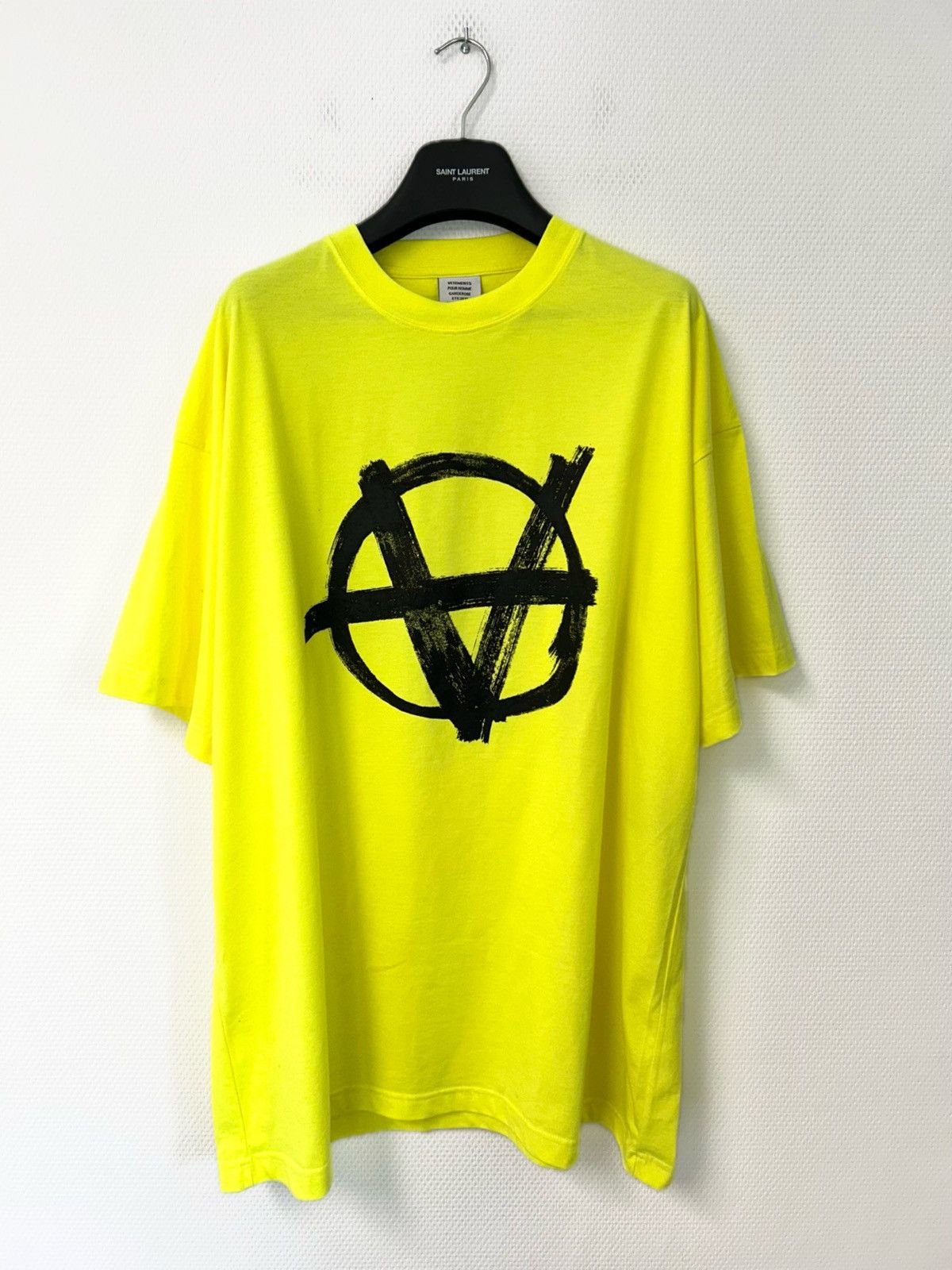 Vetements SS2020 Anarchy T-Shirt Neon Yellow | Grailed