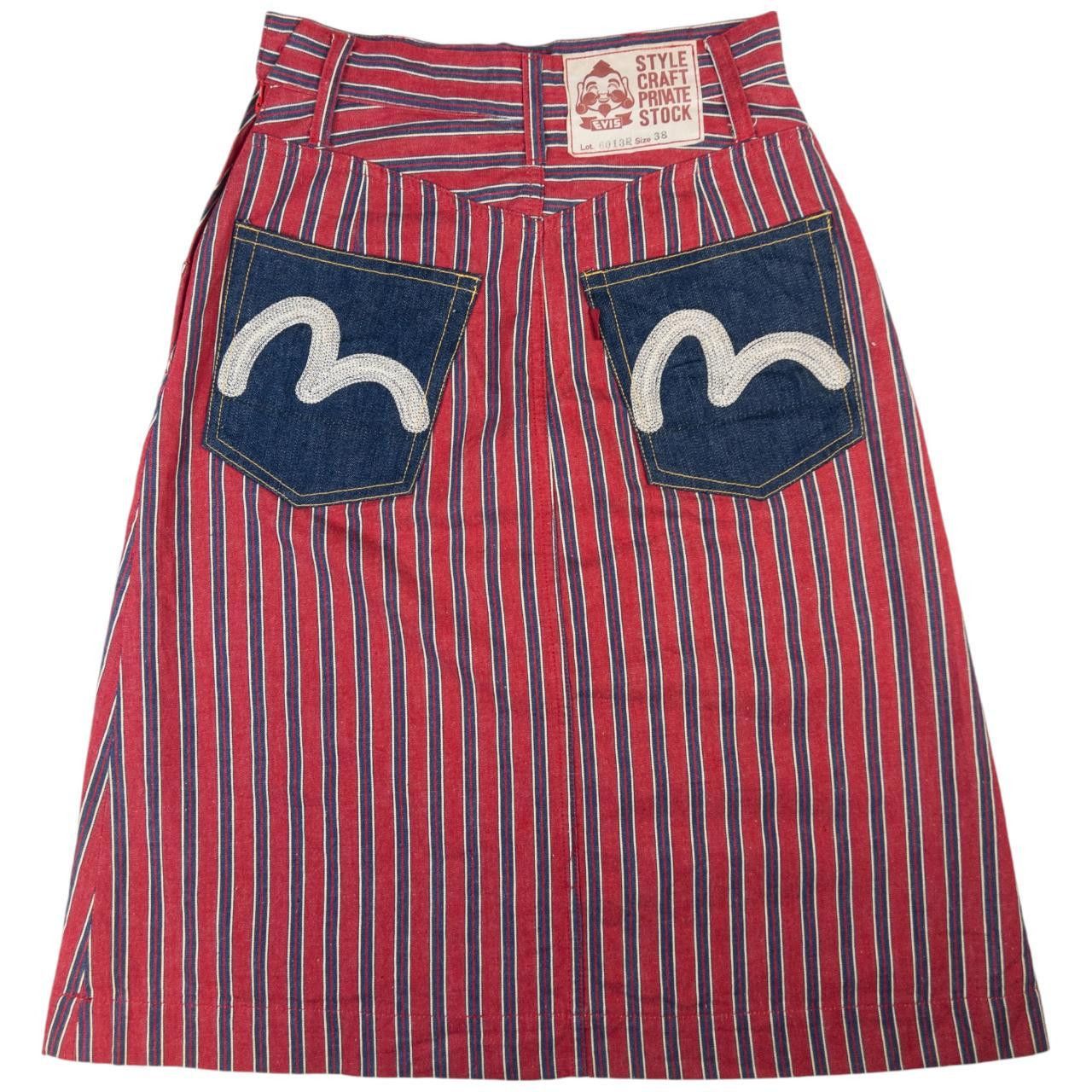 Evisu Vintage Evisu Double Gull Contrast Skirt Womens Size W25 Size 25" / US 0 / IT 36 - 1 Thumbnail
