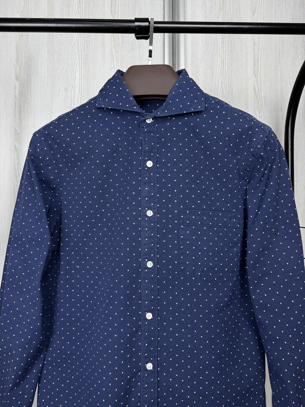 SHIPS SHIPS polka dot navy blue japanese designer ls shirt sz M Size US M / EU 48-50 / 2 - 3 Thumbnail