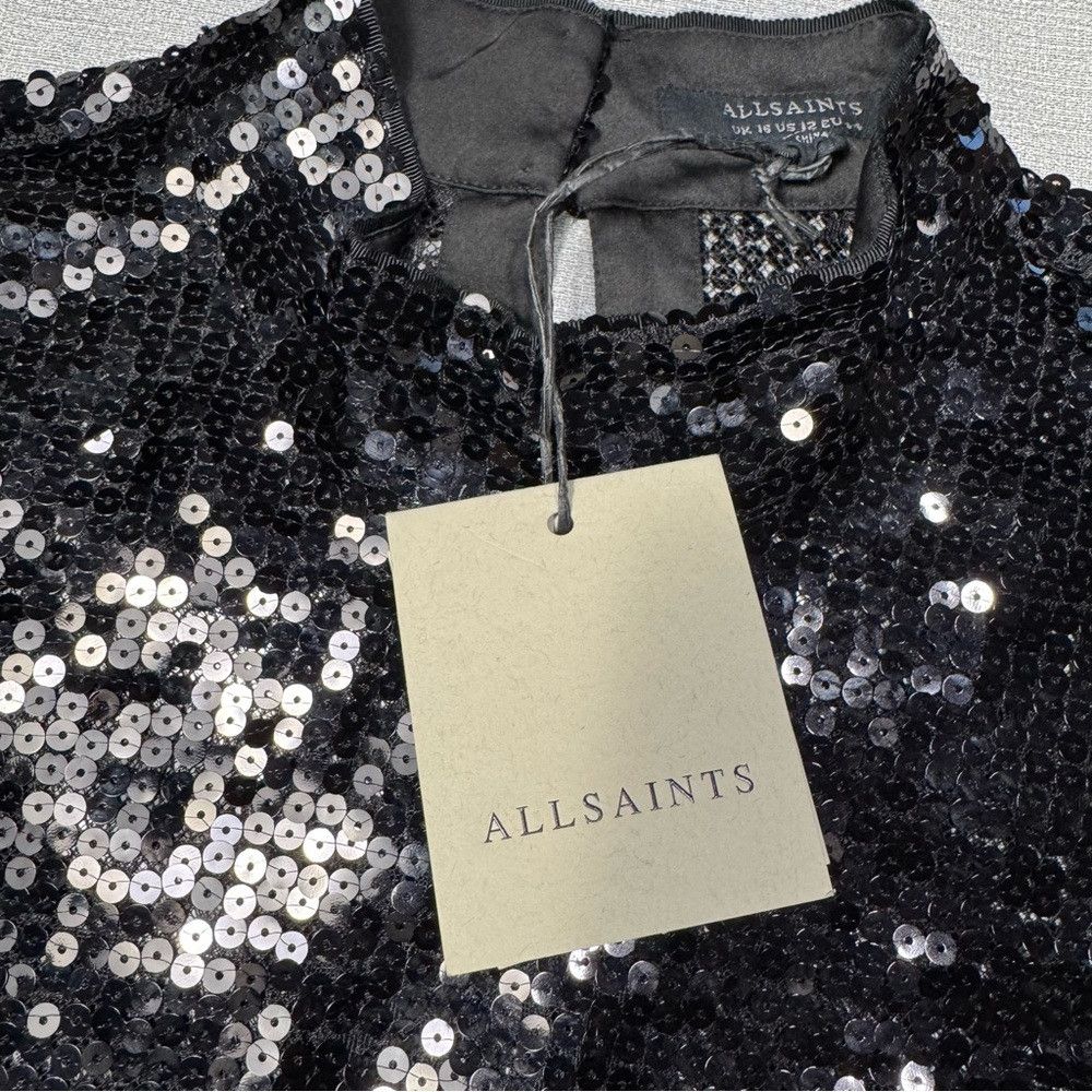 Allsaints NWT New AllSaints Whitney Sequin High-Neck Blouse Size 12 Size XL / US 12-14 / IT 48-50 - 6 Thumbnail