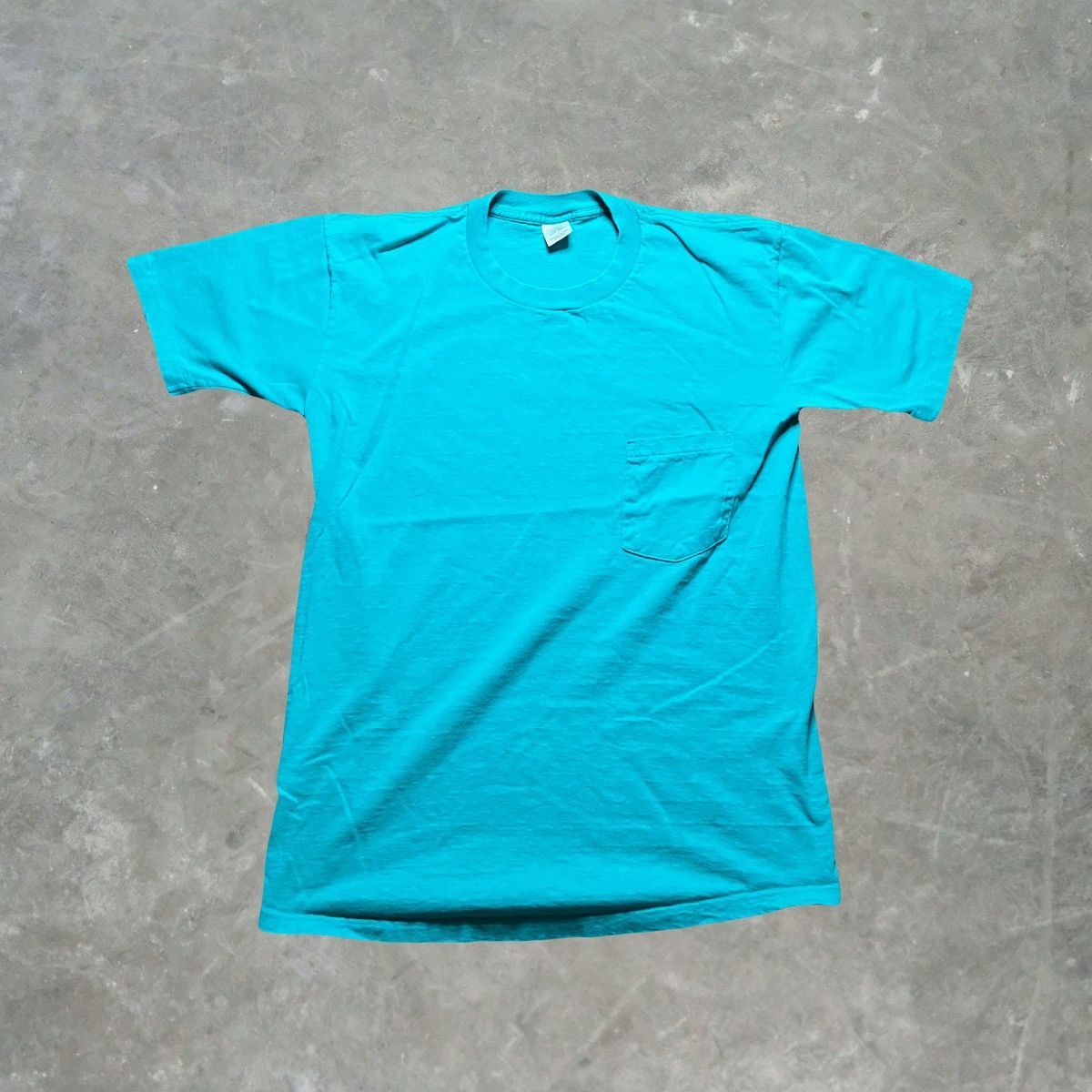 Towncraft × Vintage Vintage Towncraft JCPenney Aqua Blue Pocket T Shirt Size US L / EU 52-54 / 3 - 2 Thumbnail