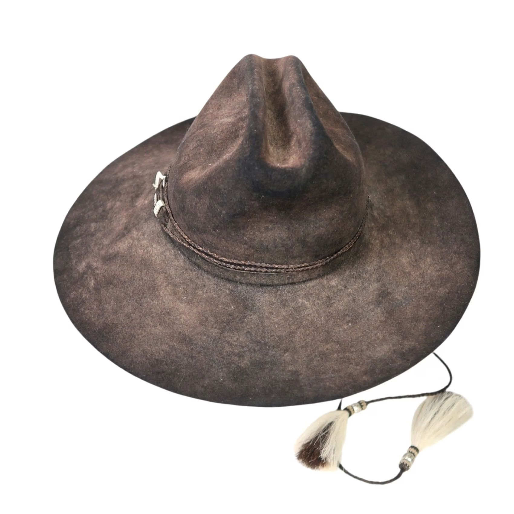 FELT VINTAGE Resistol Long Oval 4X Beaver Felt Wool Black Western Cowboy Hat Men's 7 Mens Size ONE SIZE - 3 Thumbnail