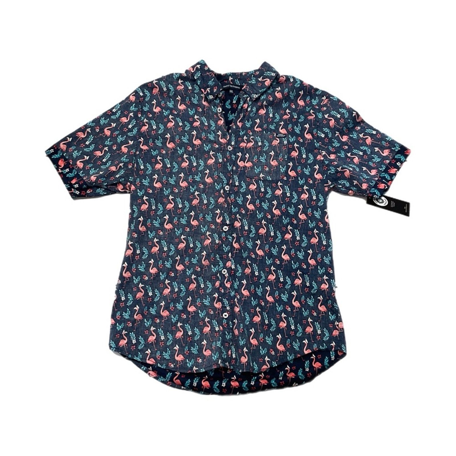 Vintage Simply Southern Flamingo Print Button-Down Shirt Size US XXL / EU 58 / 5 - 1 Thumbnail