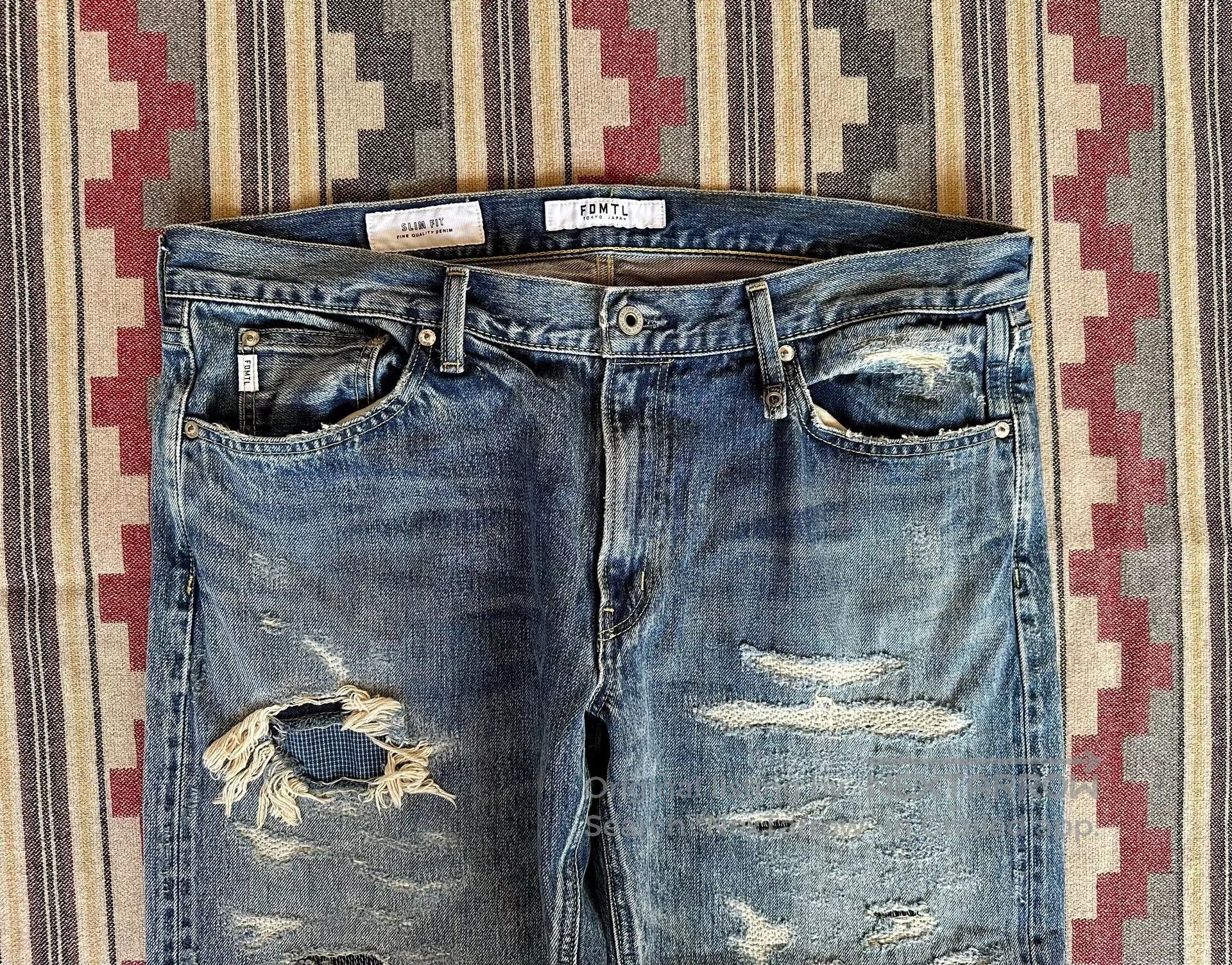 FDMTL fdmtl slim fit denim distressed jeans. Size US 36 / EU 52 - 3 Thumbnail