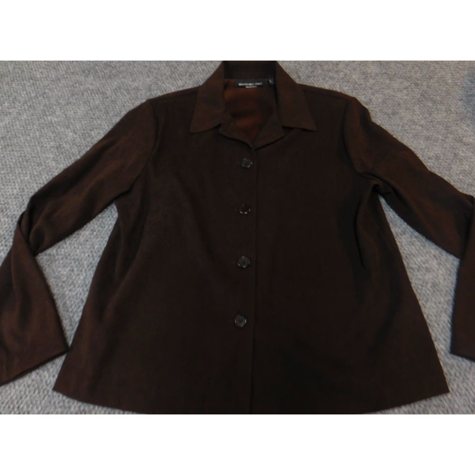Vintage Briggs Jacket Large Brown Blazer Womens New York four button stretch Size L / US 10 / IT 46 - 4 Thumbnail