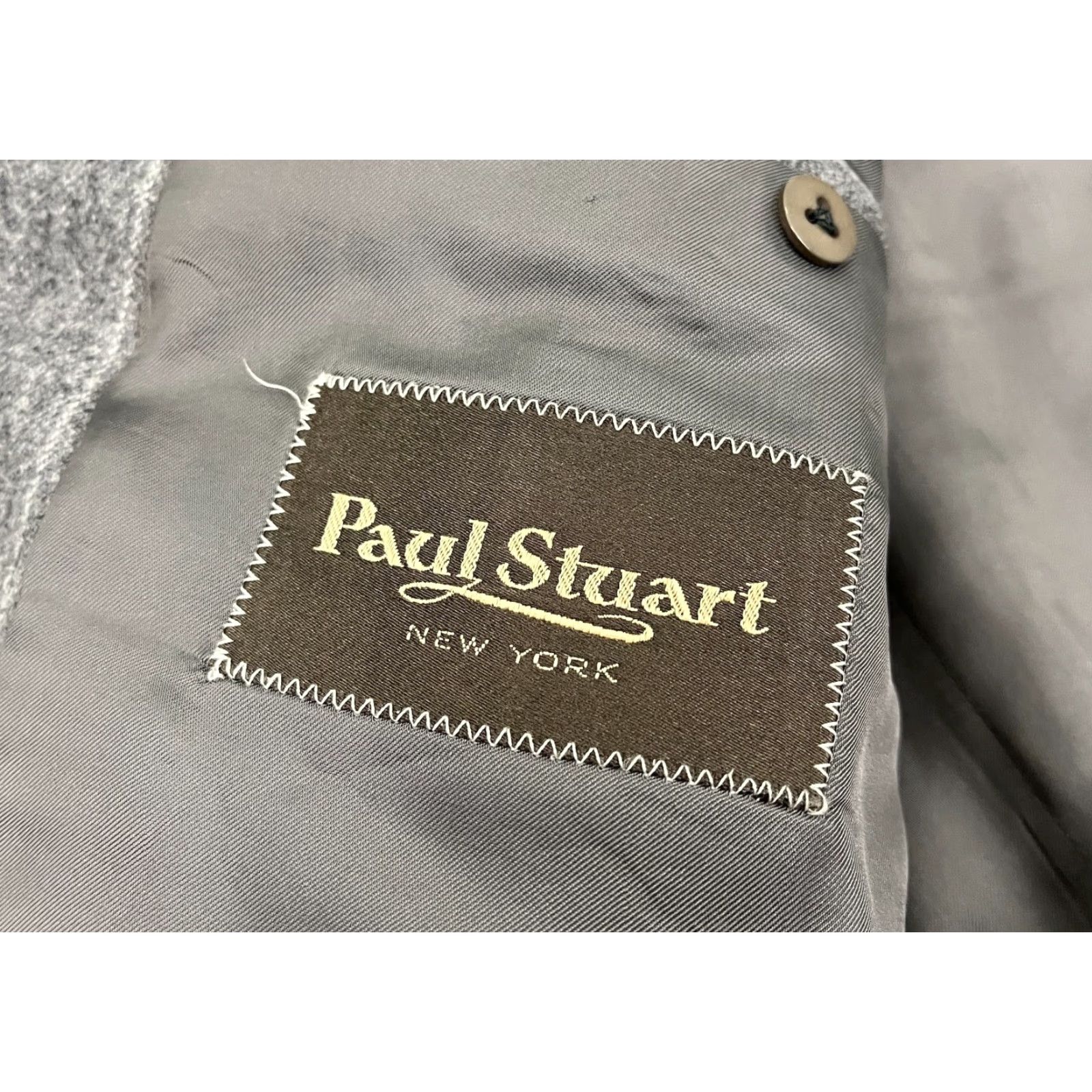 Paul Stuart Paul Stuart Blazer Jacket Mens 40R Wool Cashmere Gray Chalk Stripe 2-Button Vintage No N/A Size 40R - 2 Thumbnail
