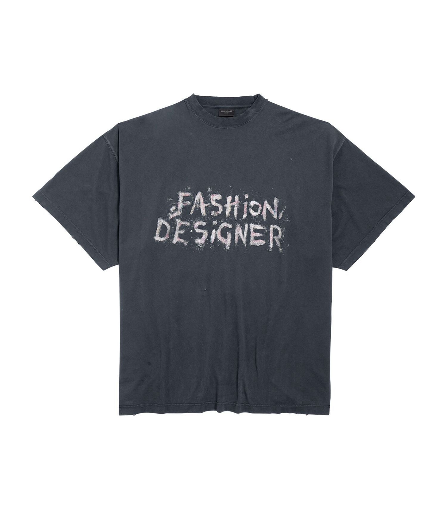 Balenciaga Fashion Designer Shrunk T-Shirt in Faded Black Size US S / EU 44-46 / 1 - 1 Thumbnail