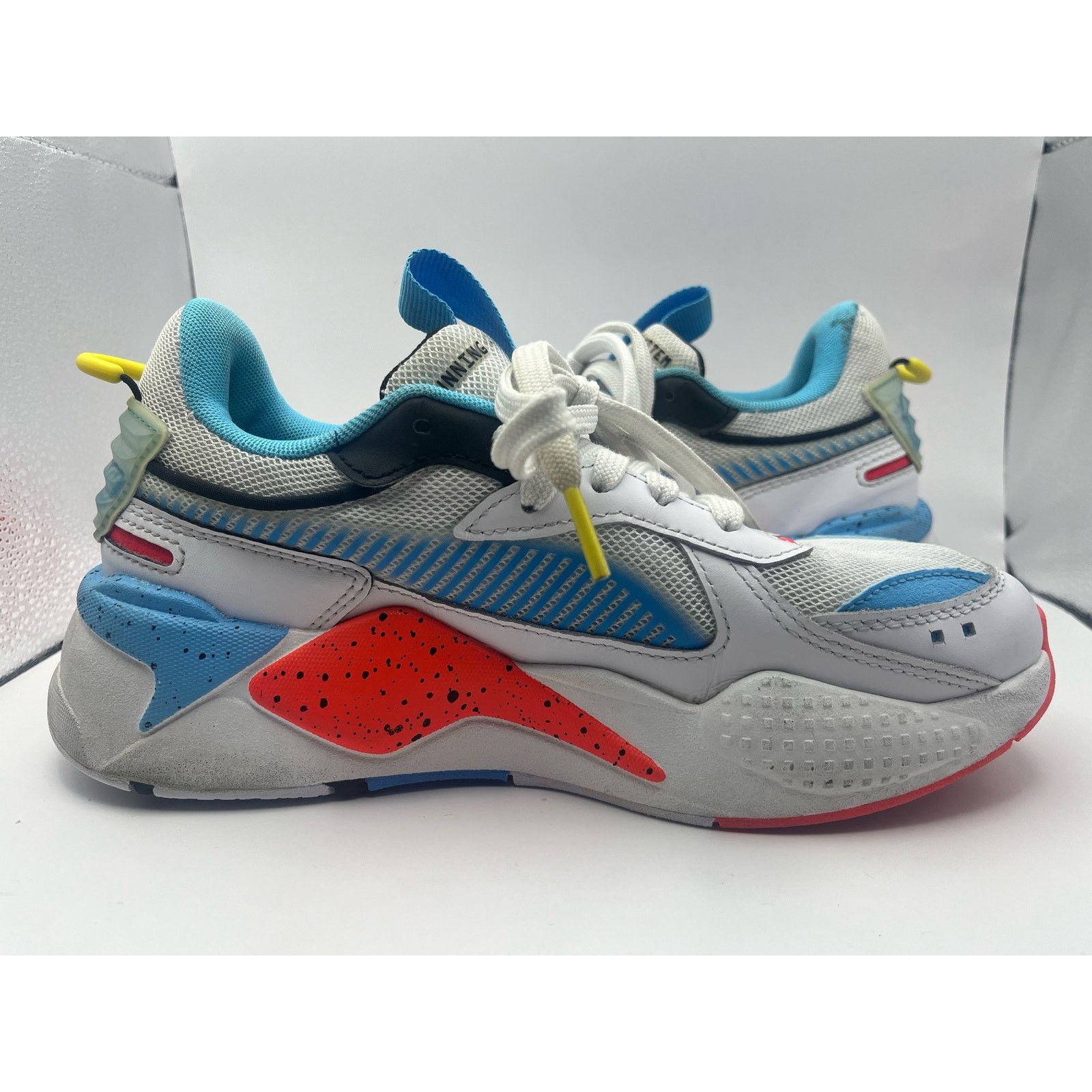 Puma Puma RSX Airbrush Jr White Red Blue Orange Running Shoes 6C Size US 6 / EU 39 - 3 Thumbnail