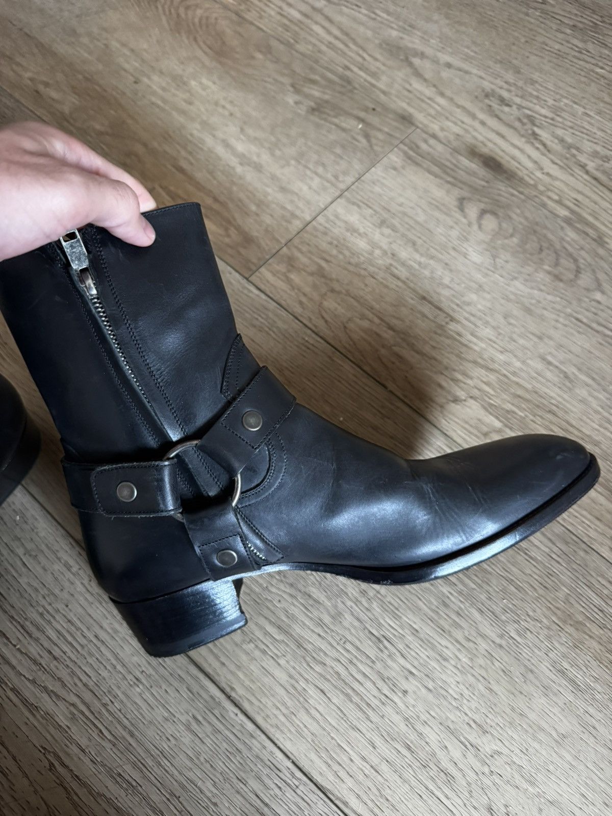 Saint Laurent Paris Hedi Leather Harness wyatts Size US 8 / EU 41 - 3 Thumbnail