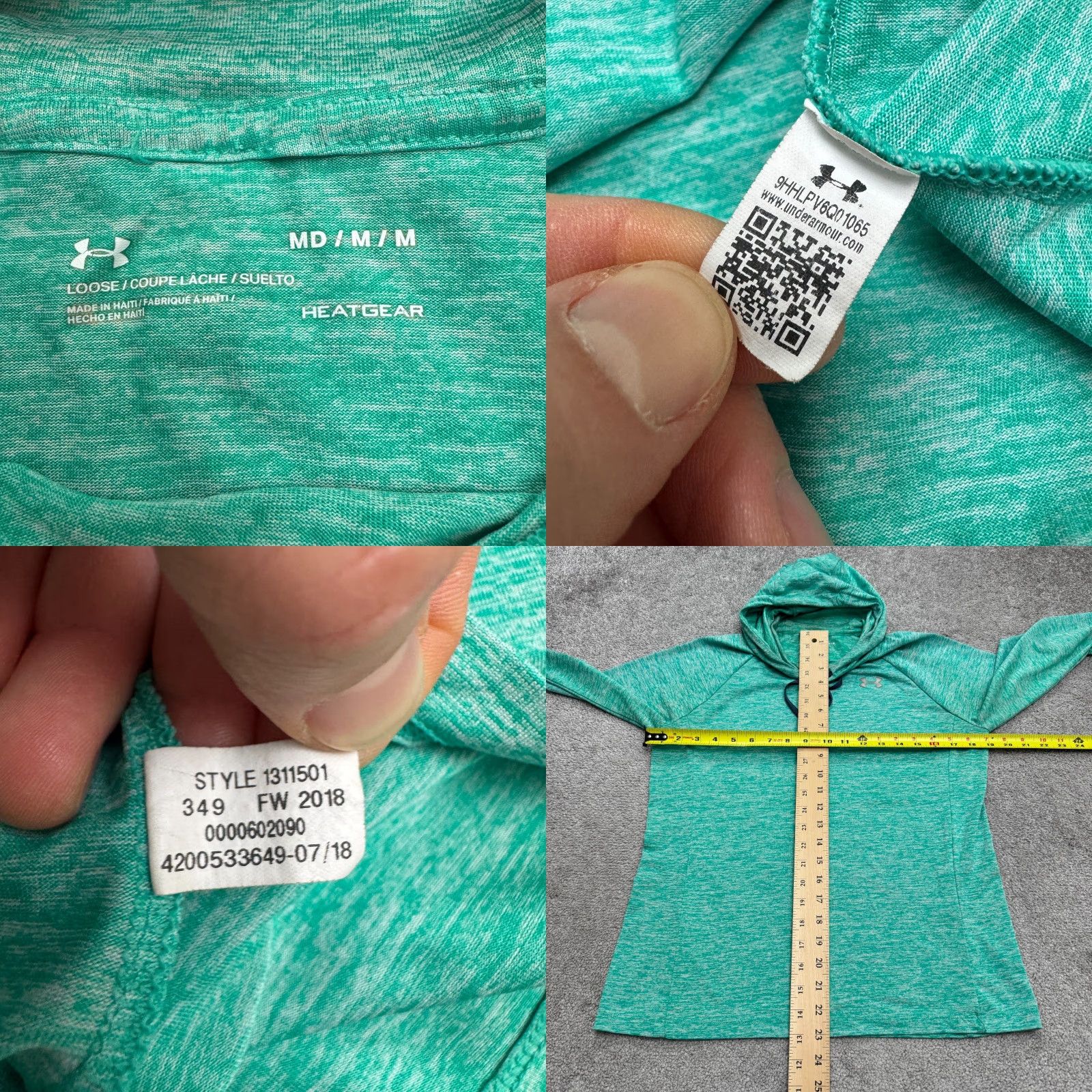 Under Armour Under Armour Hoodies Hoodie Womens M Green Logo Pullover Sweatshirt Breathable Lightweight Regular Fit Activewear 90s Outdoor Sports QA Size M / US 6-8 / IT 42-44 - 8 Thumbnail