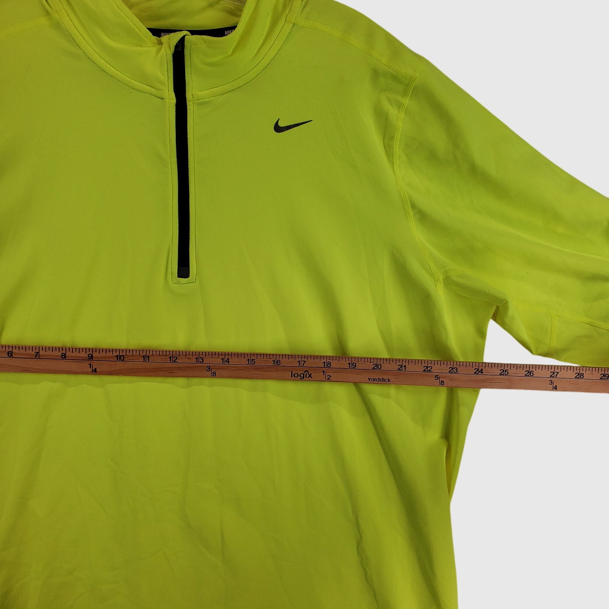 Nike Nike Dri-Fit Mens Running Pullover Shirt XL Neon Yellow Long Size US XL / EU 56 / 4 - 10 Thumbnail