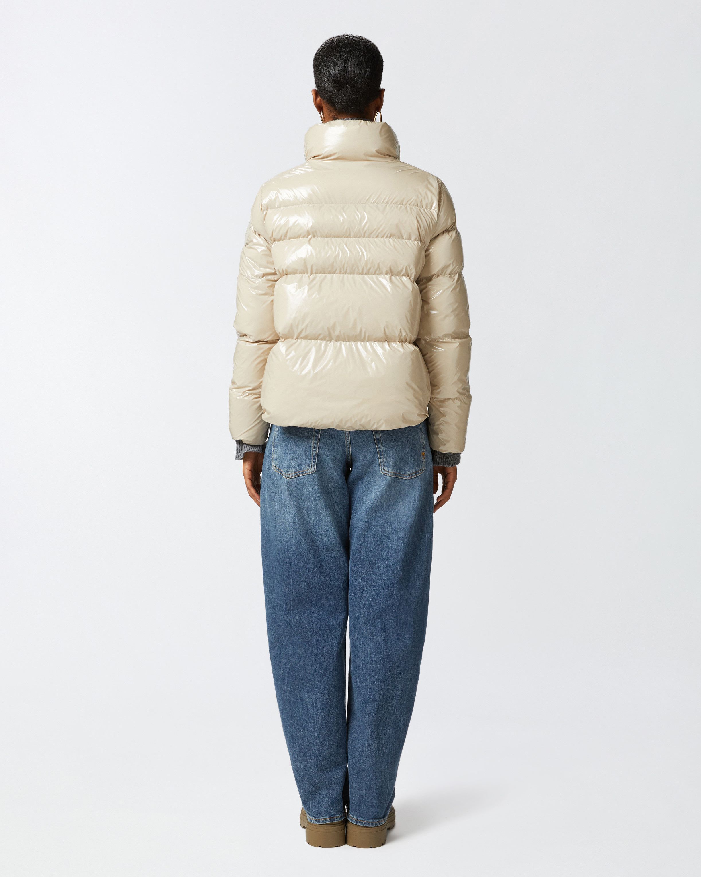 Pinko o1s22i1n0824 Crystal Nylon Down Jacket in Beige Size S / US 4 / IT 40 - 6 Thumbnail