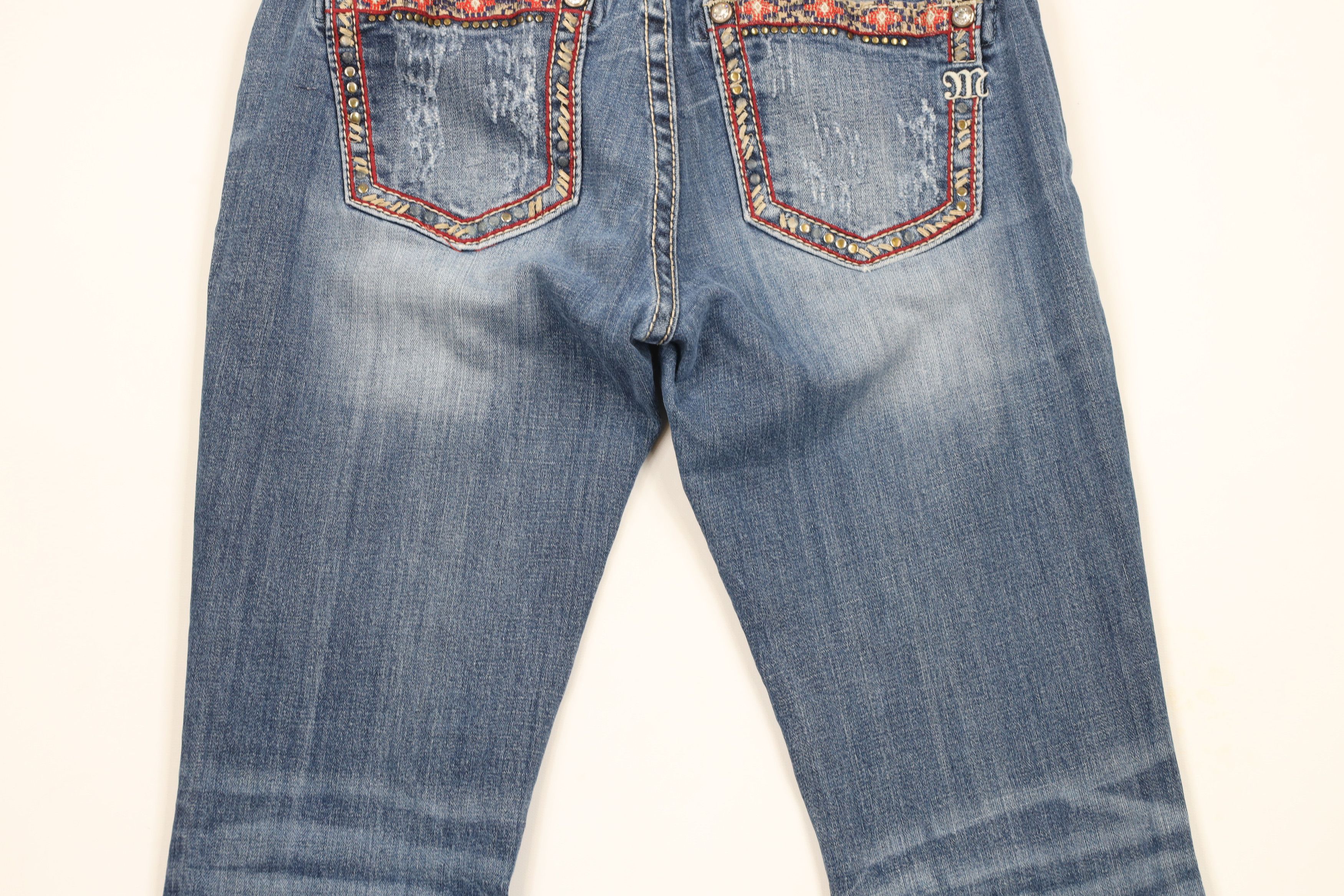 Miss Me × Vintage Miss Me Stitch Southwestern Stretch Mid Rise Boot Jeans Size 28" / US 6 / IT 42 - 11 Thumbnail