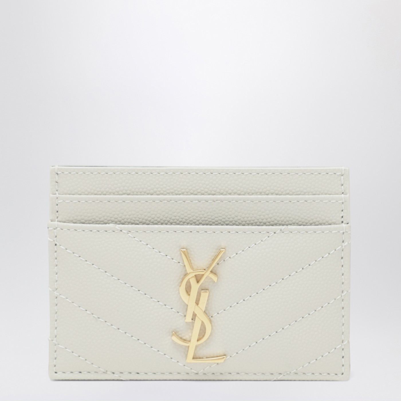 Saint Laurent Paris Saint Laurent Cassandre Card Holder In Cream Size ONE SIZE - 1 Thumbnail