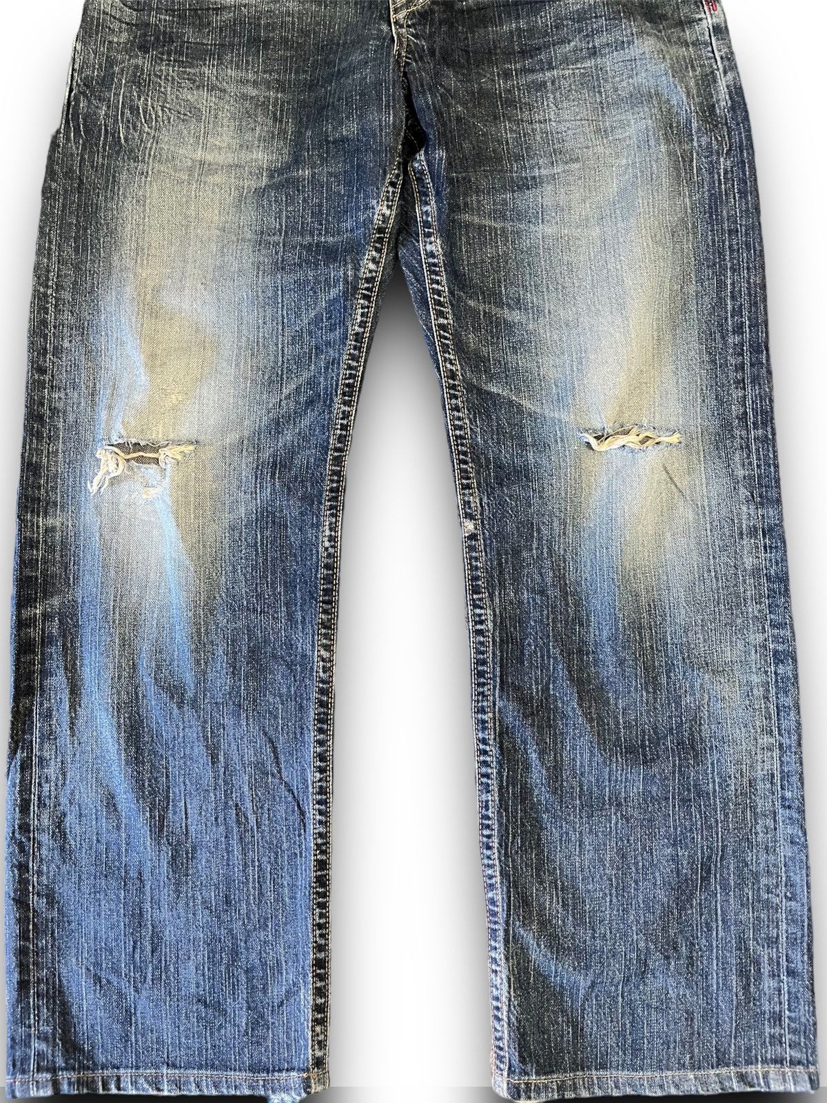 Edwin Vintage Edwin Blue Trip Mud Wash Distressed Style Jeans Size US 32 / EU 48 - 3 Thumbnail