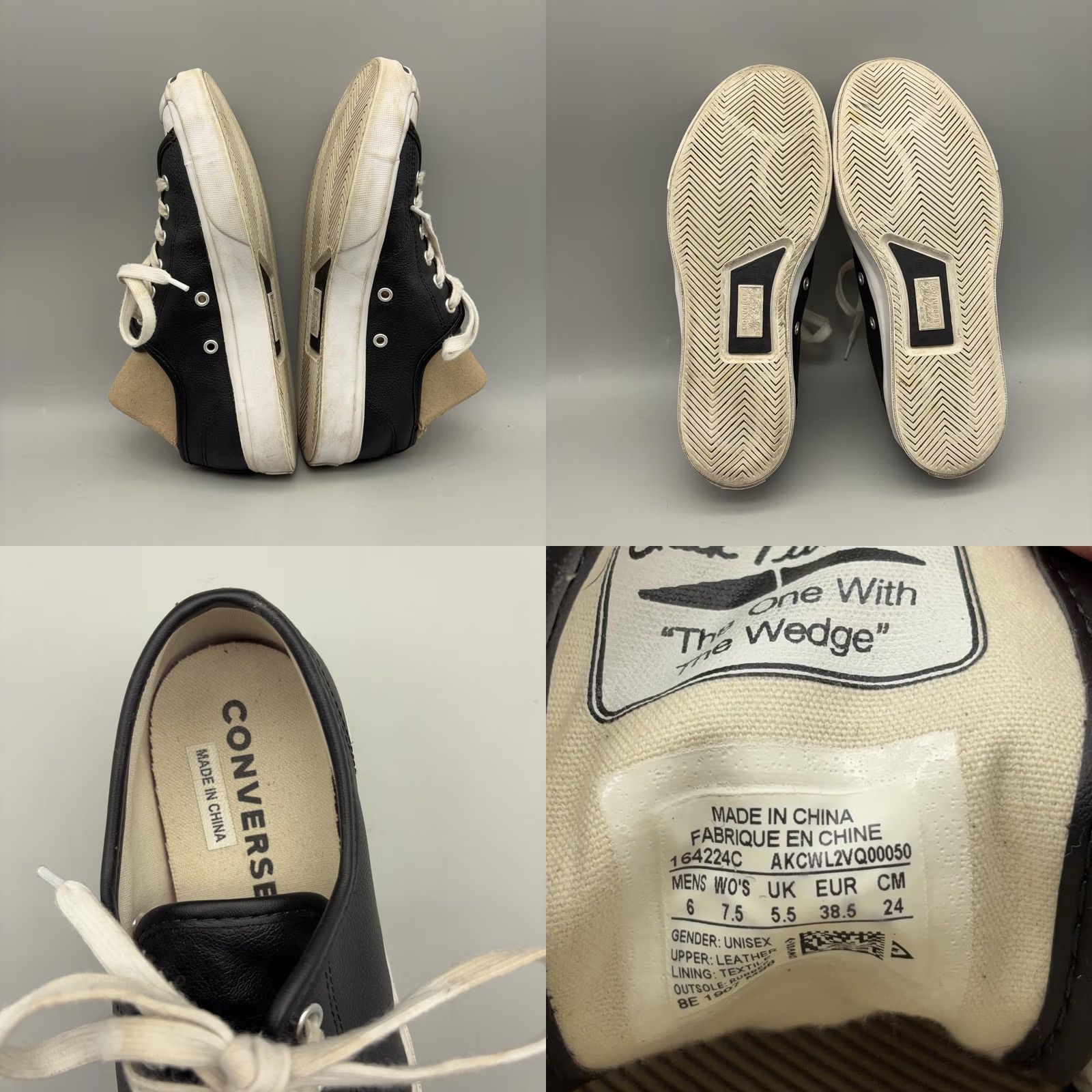 Converse Converse Jack Purcell Shoes Womens Size 7.5 Black Leather Low Top Sneakers Size M / US 6-8 / IT 42-44 - 8 Thumbnail