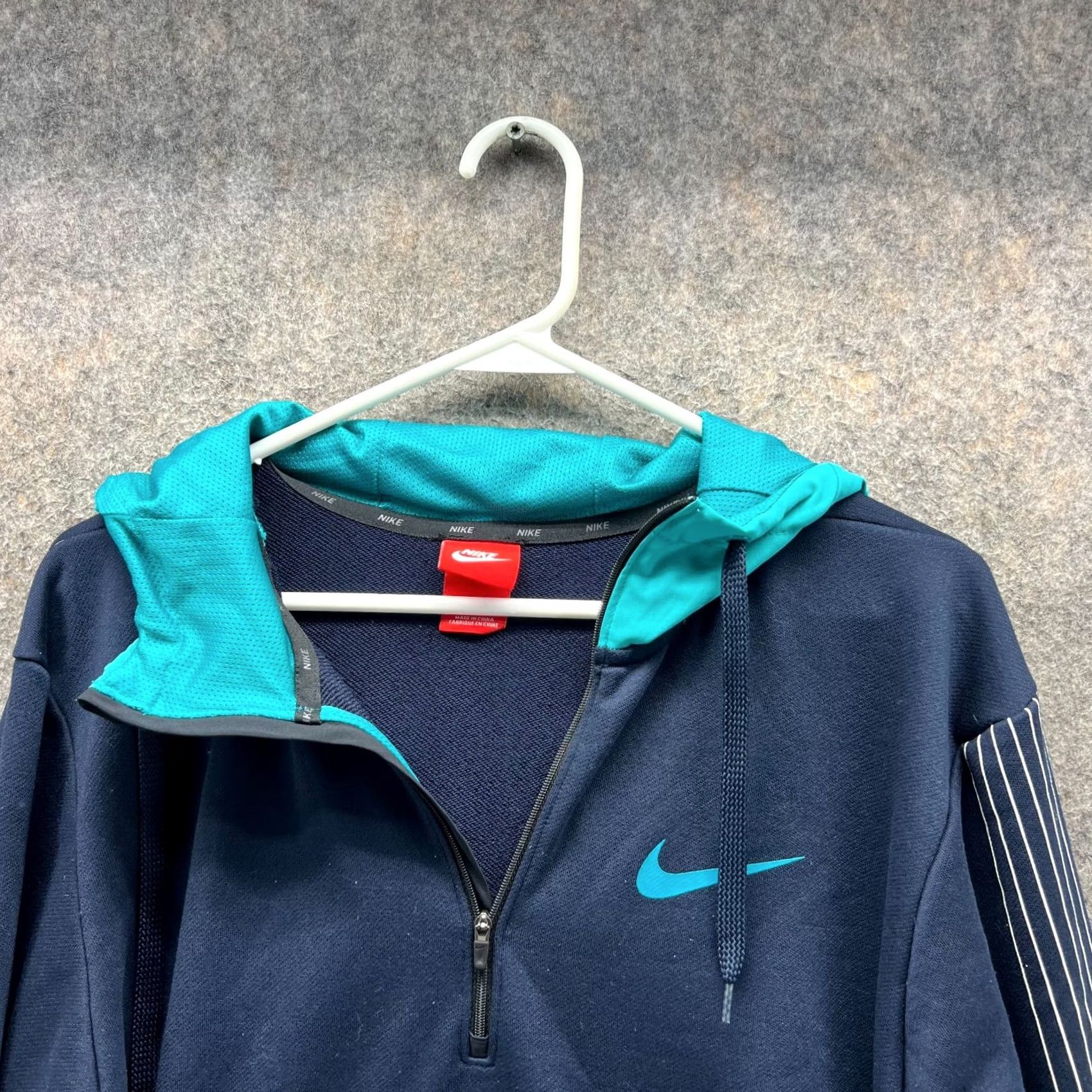 Nike Nike Sweater Shirt Men S Blue Hooded Pullover Swoosh Vintage Pullover Sweatshirt Size US S / EU 44-46 / 1 - 3 Thumbnail