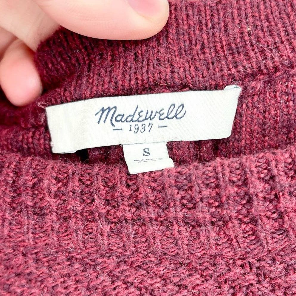 Madewell Madewell Back Zip Burgundy Long Sleeve Crew Neck Sweater Size S / US 4 / IT 40 - 5 Thumbnail