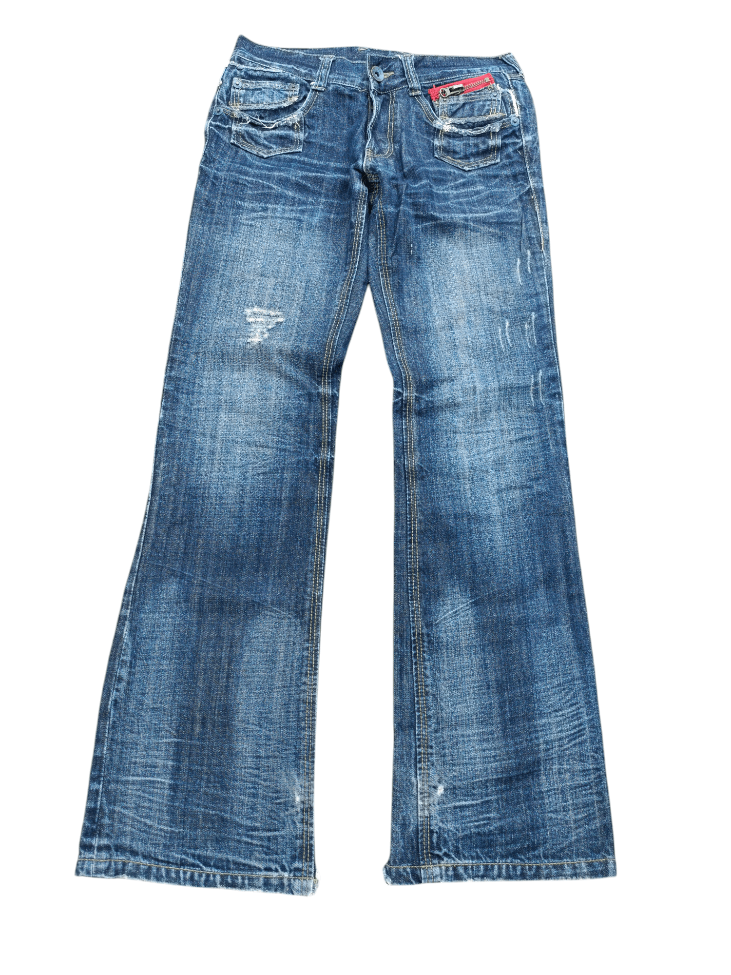 If Six Was Nine × Japanese Brand × Le Grande Bleu (L.G.B.) FLARED Distressed Japanese Brand RUSS-K Bootcut Denim Size US 30 / EU 46 - 7 Thumbnail