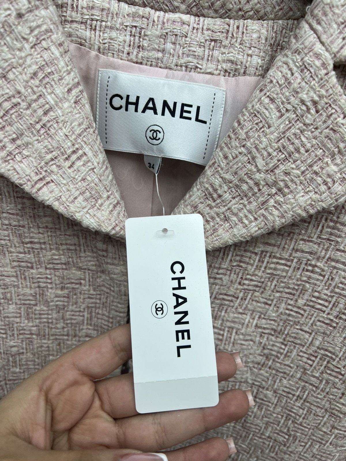 Chanel Channel Tweed Blazer Light Pink Size XS / US 0-2 / IT 36-38 - 6 Thumbnail