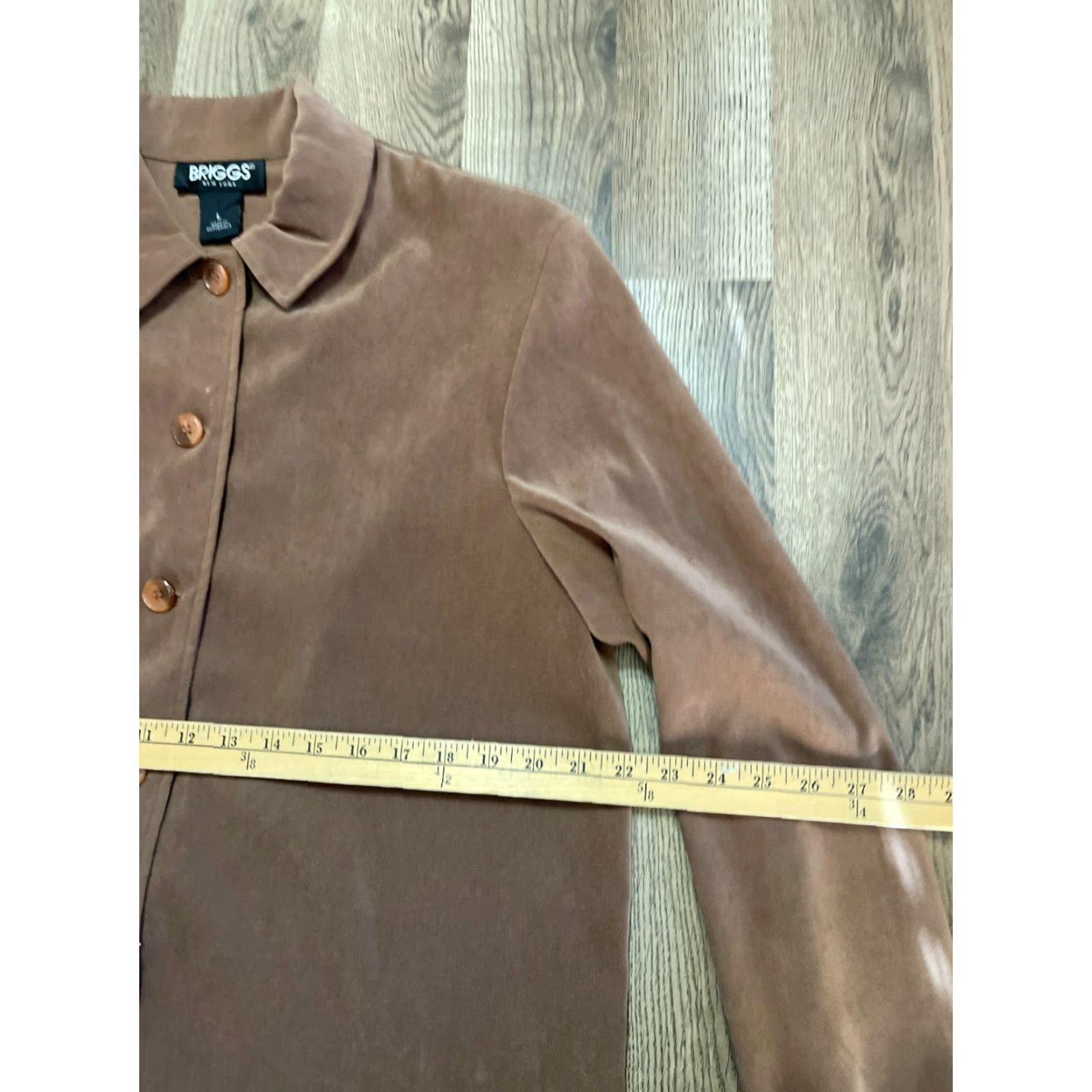 Vintage VINTAGE? (No) Briggs Jacket Women's Large Brown Button Up Blazer Long Sleeve Casual Fall Spring Summer Polyester Solid Regular Pink? Size L / US 10 / IT 46 - 6 Thumbnail