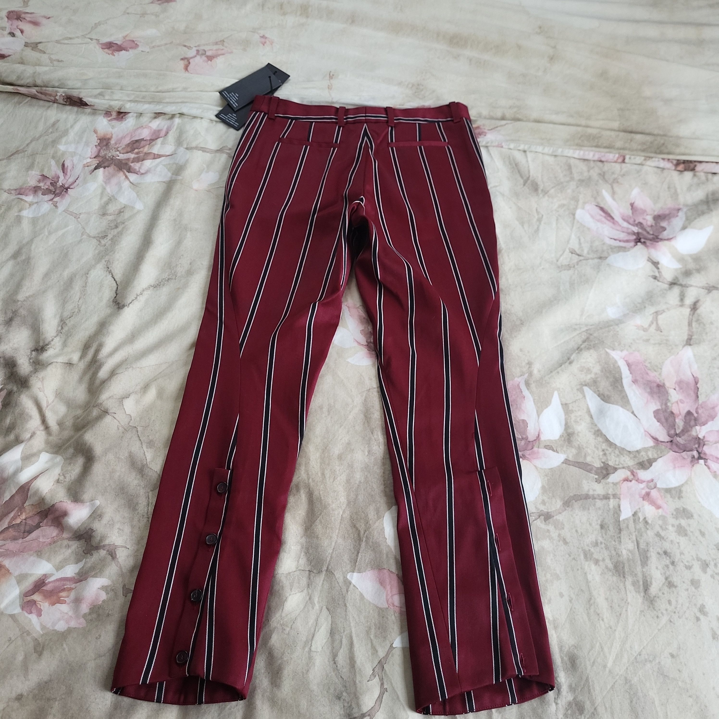 rokh FW20 Burgundy Stripe Wool Pants Size 27" / US 4 / IT 40 - 2 Thumbnail