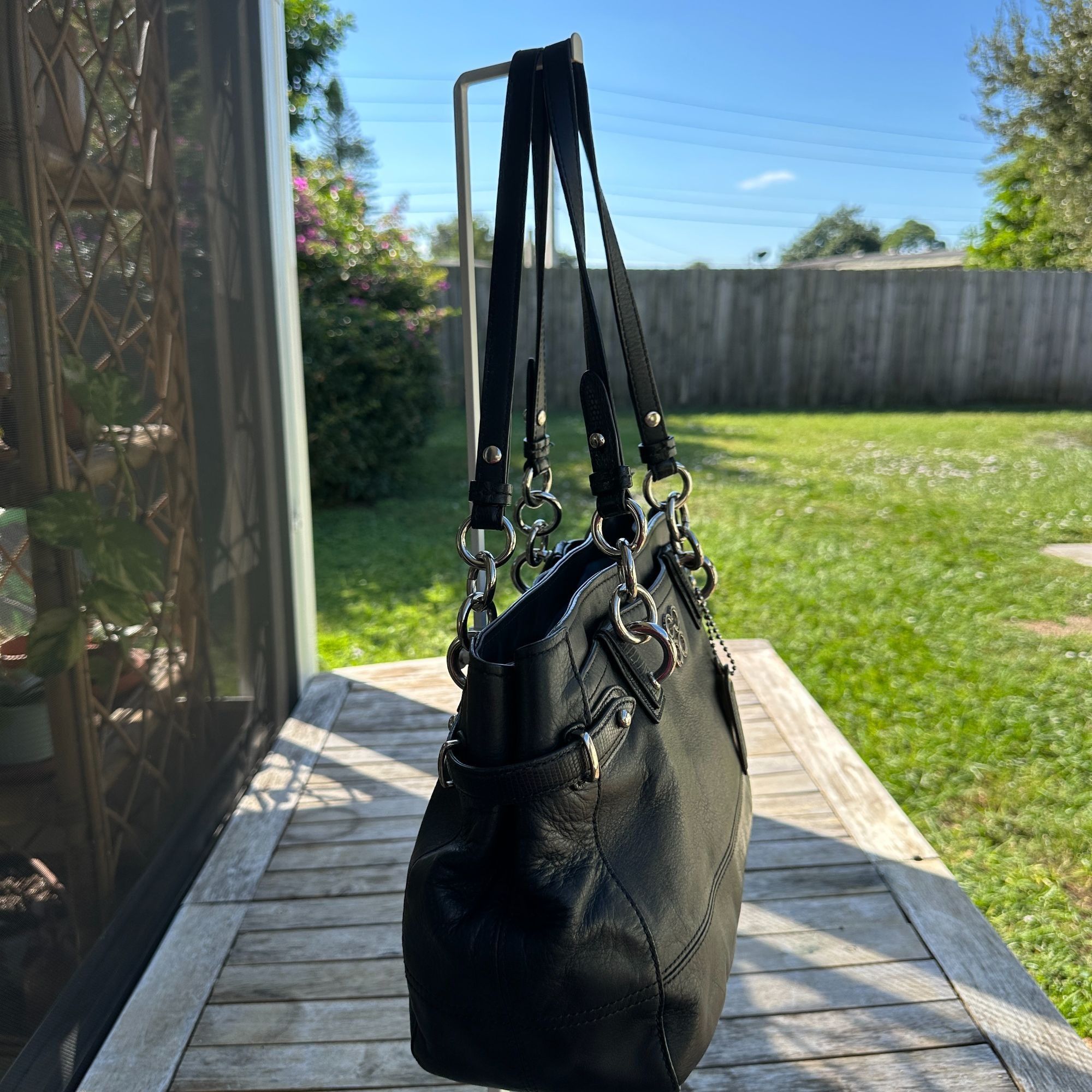 Coach COACH Colette Black Leather Carry All Shoulder Bag J1020-164 Size ONE SIZE - 14 Thumbnail