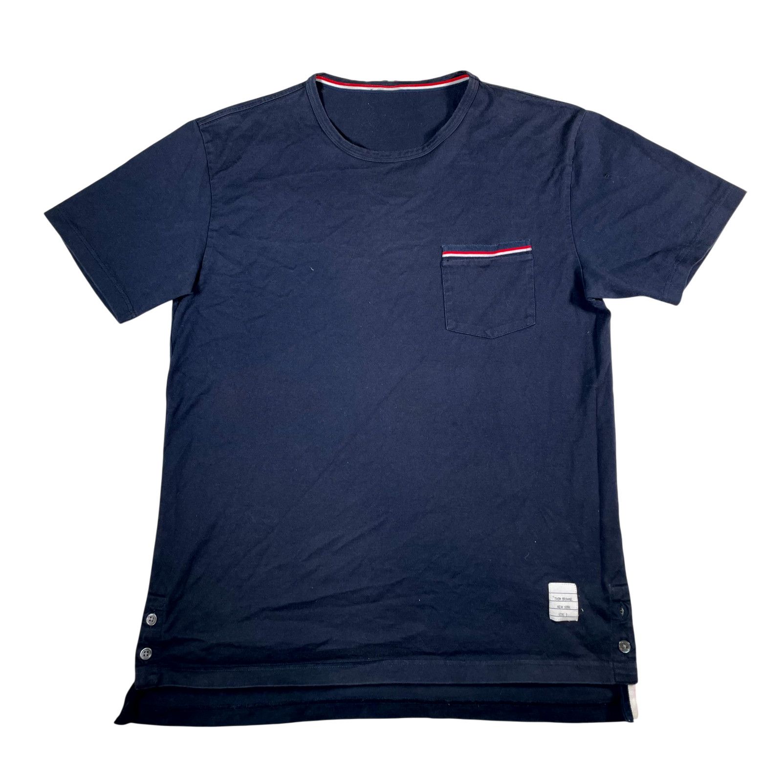 Thom Browne Thom Browne Stripe Navy Tee Size US M / EU 48-50 / 2 - 1 Thumbnail