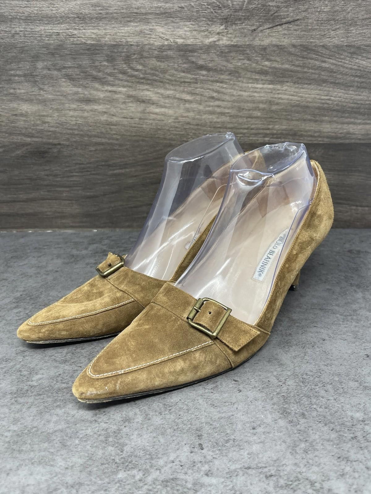 Manolo Blahnik Manolo Blahnik Heels Womens Size 8.5 (39.5) Brown Suede Size US 8.5 / IT 38.5 - 2 Thumbnail