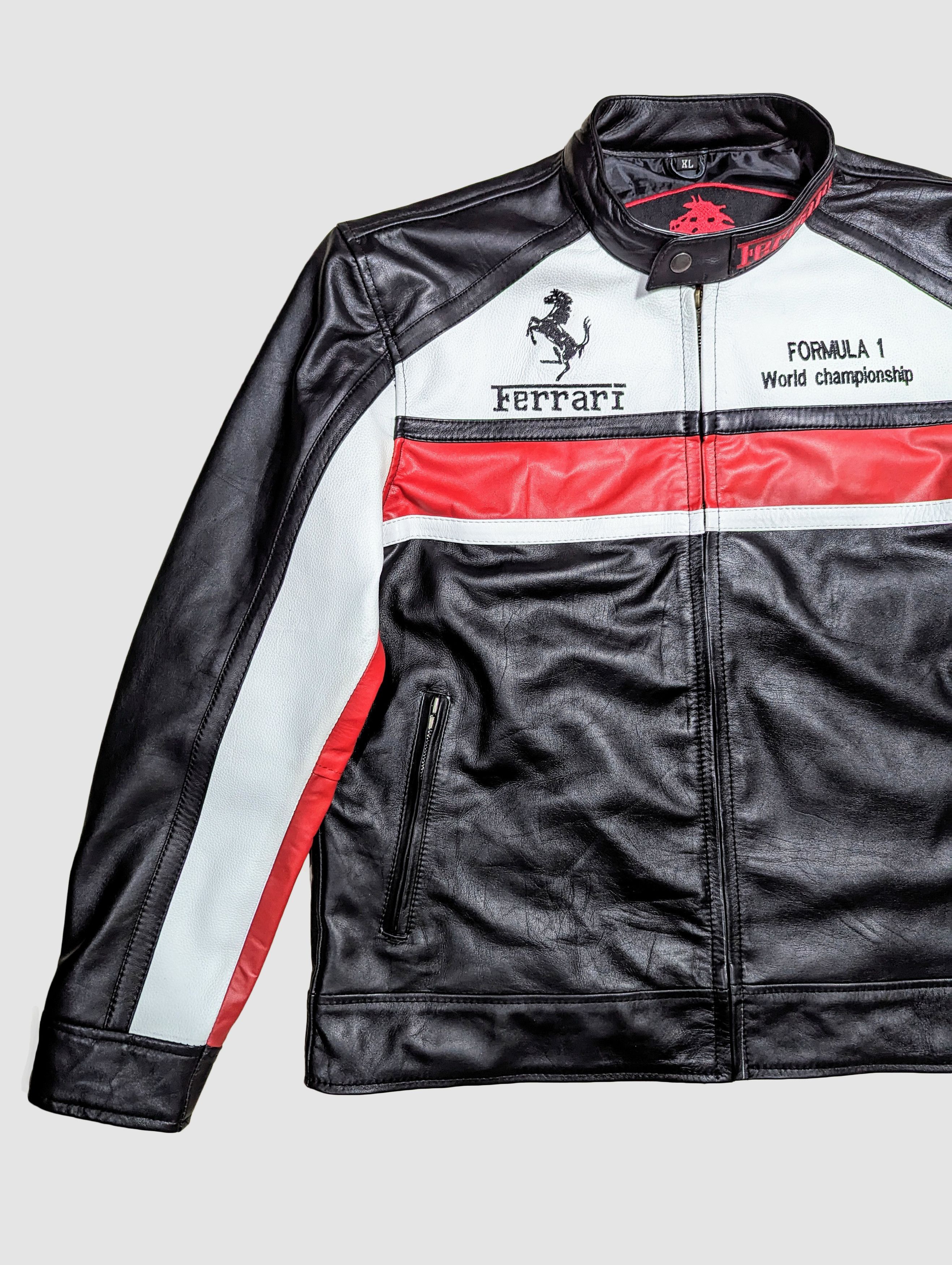 Formula 1 🔥 FERRARI 🔥 Leather Jacket Rare F1 Streetwear Racing Size US L / EU 52-54 / 3 - 3 Thumbnail
