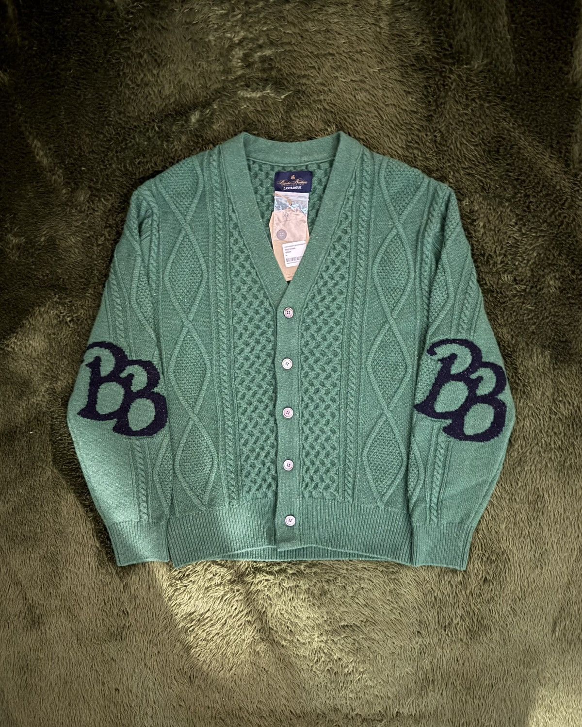 Brooks Brothers [M] Eastlogue X Brooks Brothers Cable Knit Cardigan – Green Size US M / EU 48-50 / 2 - 1 Thumbnail