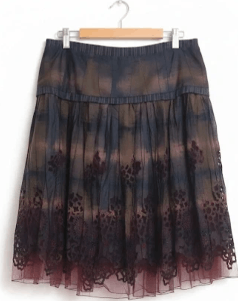 Other Unique VINTAGE TRICOT CHIC Skirt | 100% Silk | Italy Size 30" / US 8 / IT 44 - 3 Thumbnail