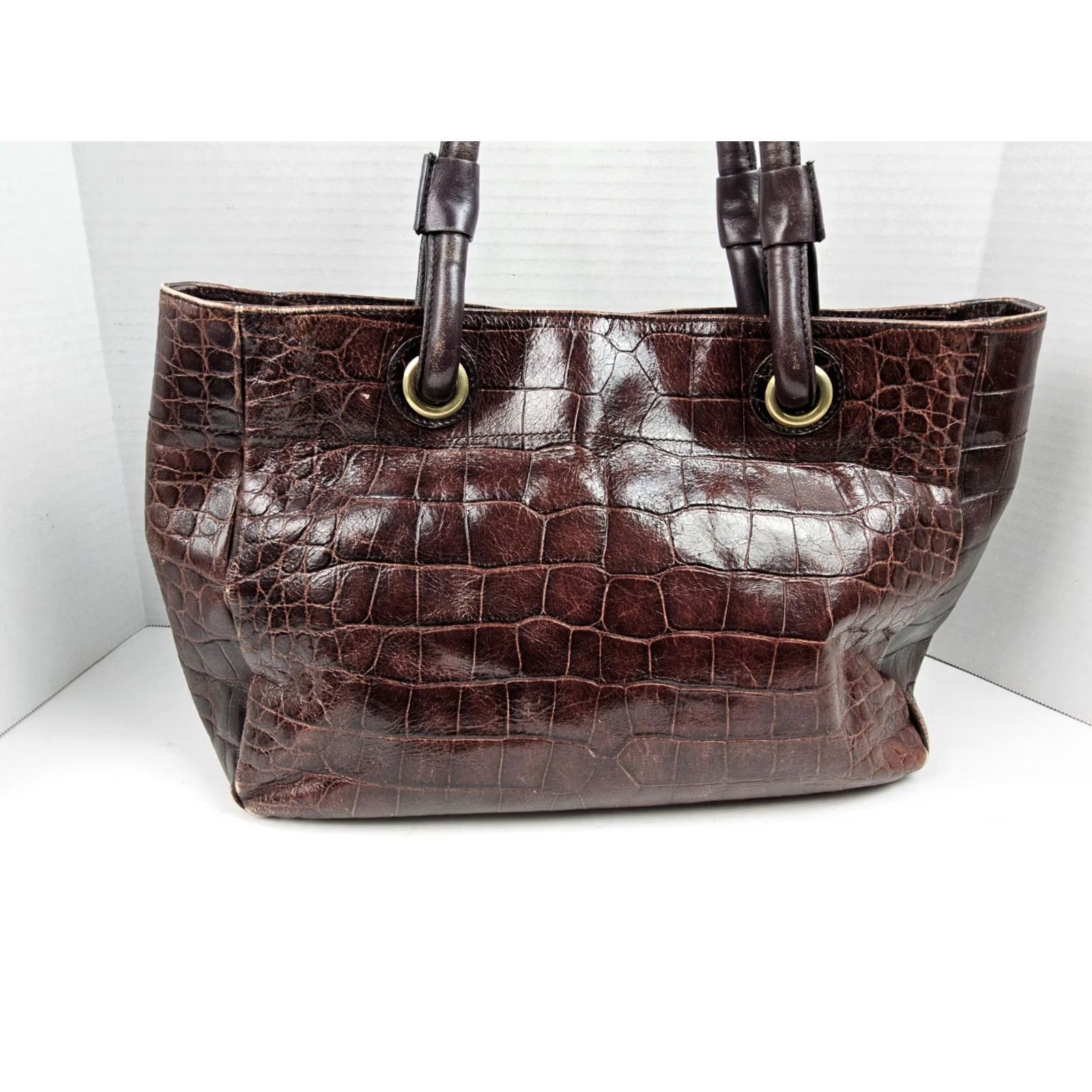 Furla Furla Crocodile Leather Tote Satchel Handbag Purse Double Handle Leather Exterior Women Size ONE SIZE - 5 Thumbnail