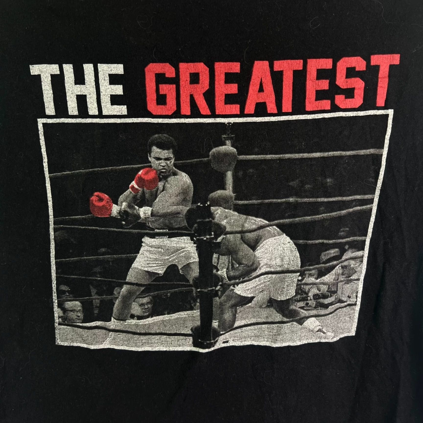 Vintage Ali Graphic T-Shirt Mens 2XL Black Crew Neck Short Sleeve Retro Sports Size US XXL / EU 58 / 5 - 2 Thumbnail