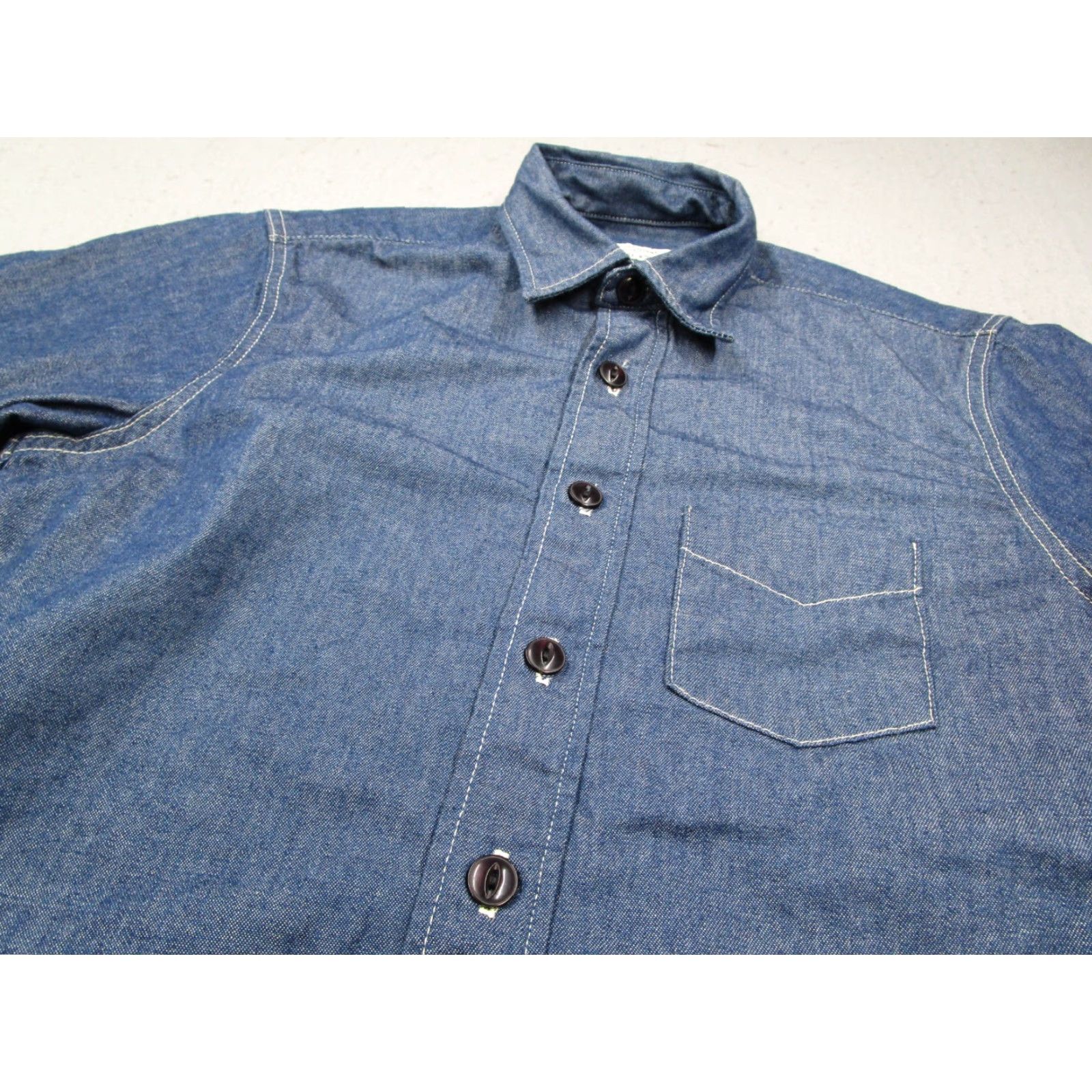 United Arrows United Arrows Shirt Mens Medium Blue Denim Button Up Workwear Made in USA Size US M / EU 48-50 / 2 - 2 Thumbnail