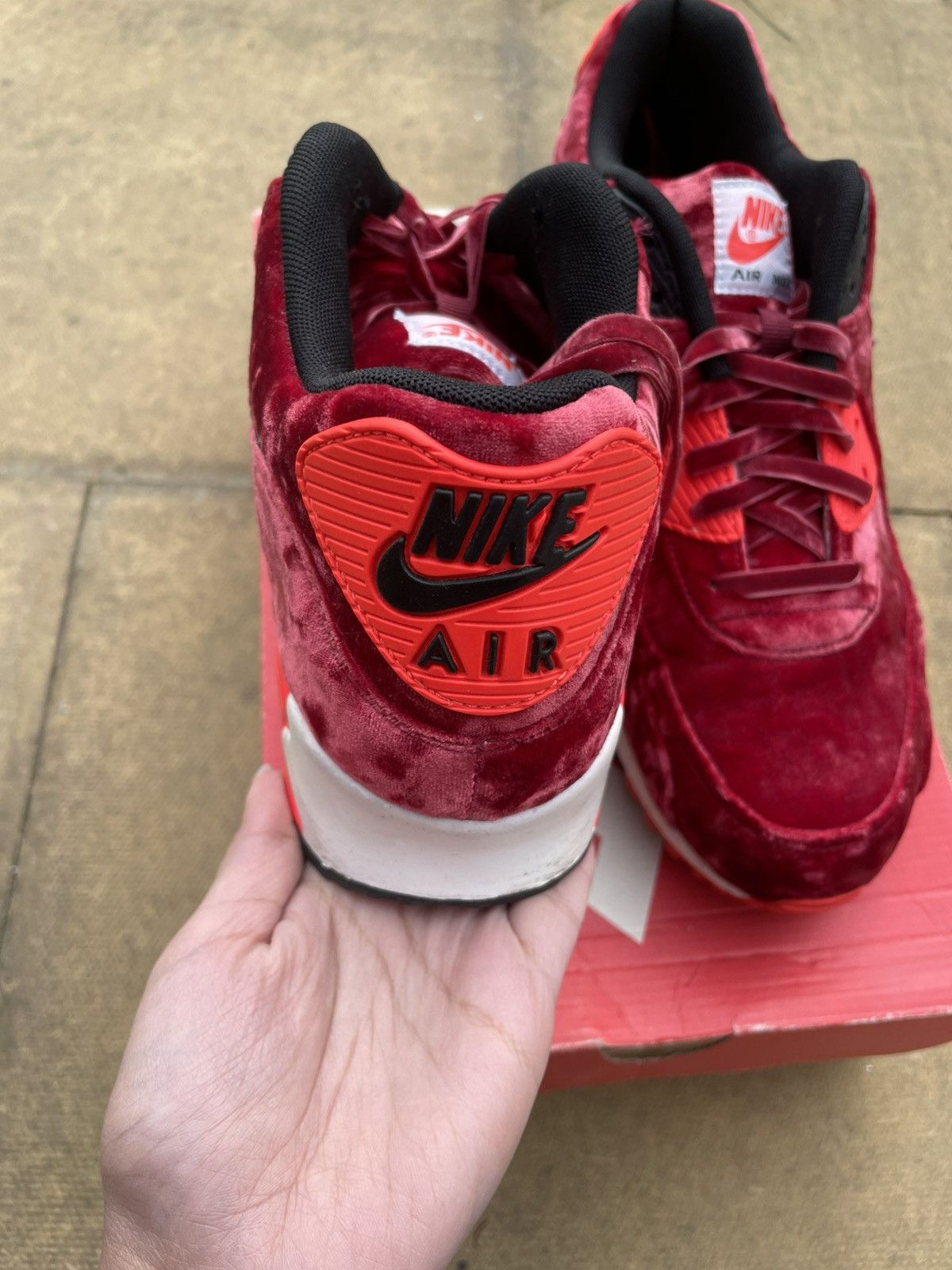 Nike × Vintage Nike air max 90 25th anniversary red Velvet limited ed uk 9 Size US 9 / EU 42 - 8 Thumbnail