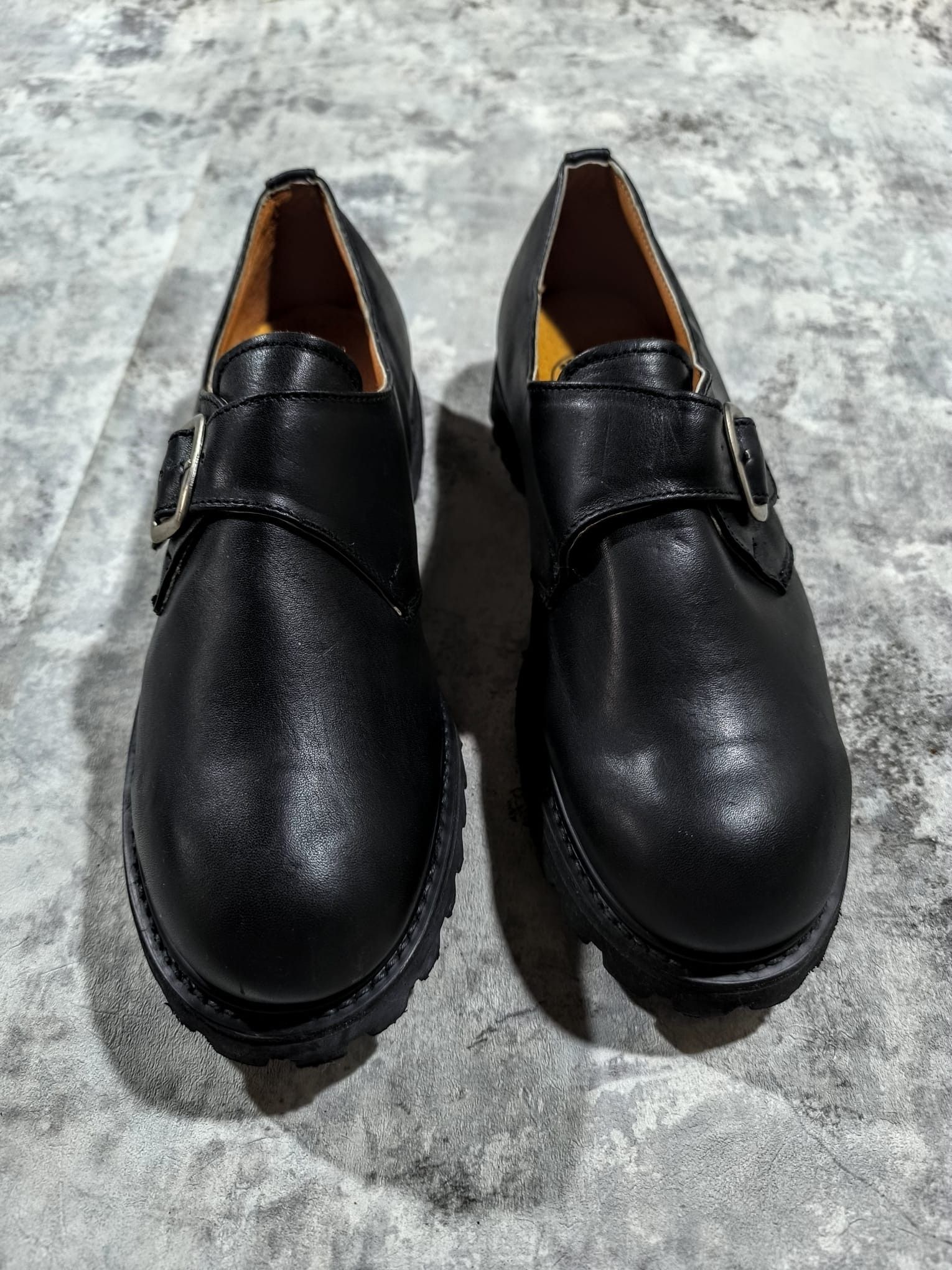 Genuine Leather Grinders Monk Strap Chunky Leather Derby Shoes England Punk Size US 10 / EU 43 - 6 Thumbnail