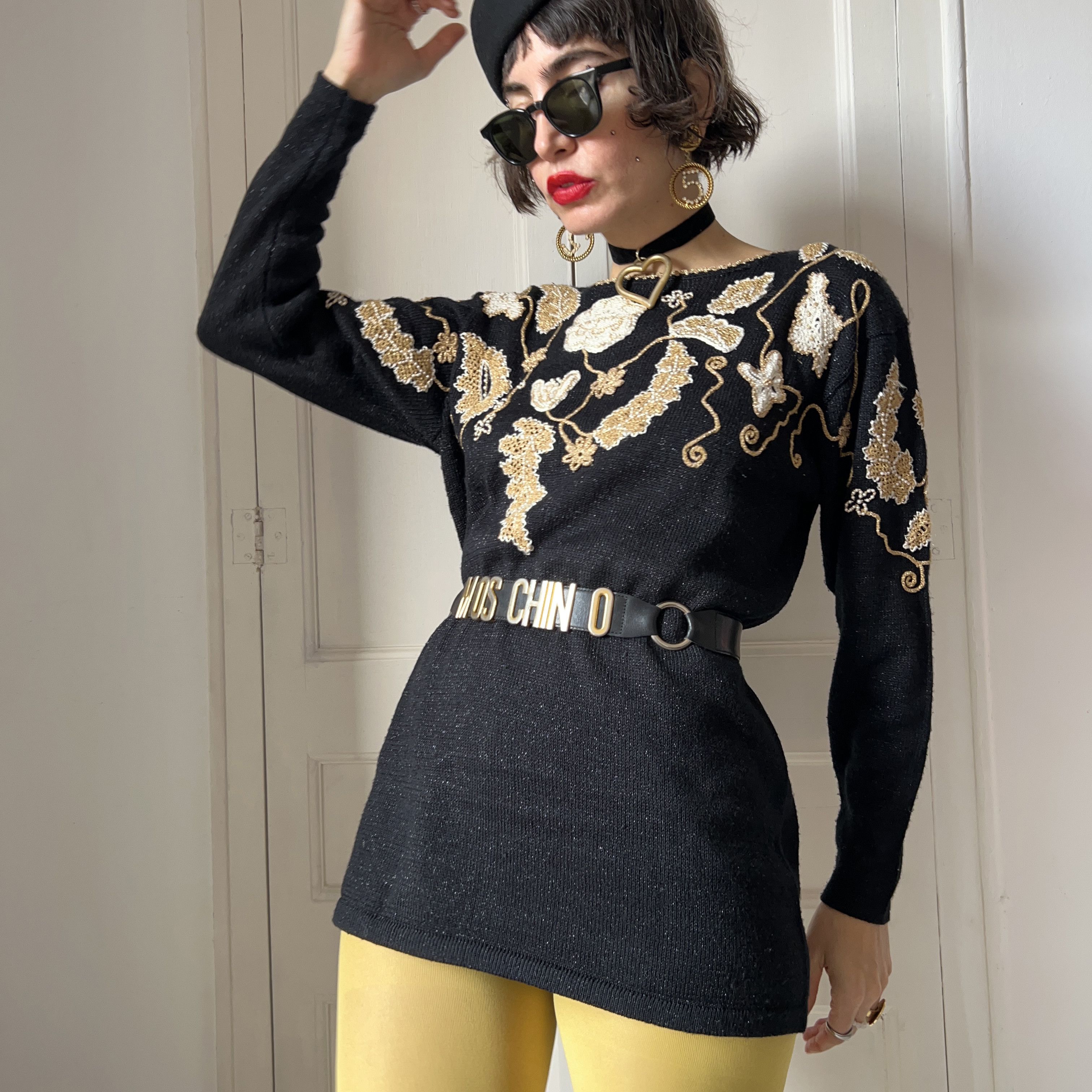 Vintage Vintage 80s Jocelyn Smith Black Gold Sweater Size M / US 6-8 / IT 42-44 - 7 Thumbnail