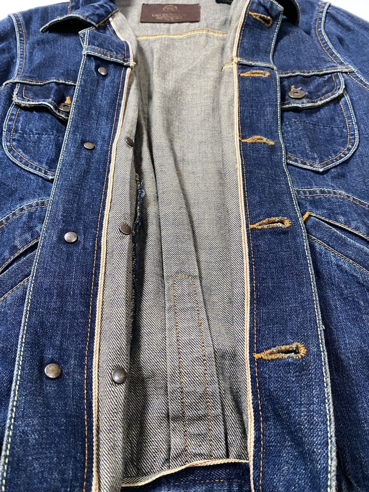 Japanese Brand Field Denim Jacket Selvedge LOST DESSAU Made in Japan Size US M / EU 48-50 / 2 - 10 Thumbnail