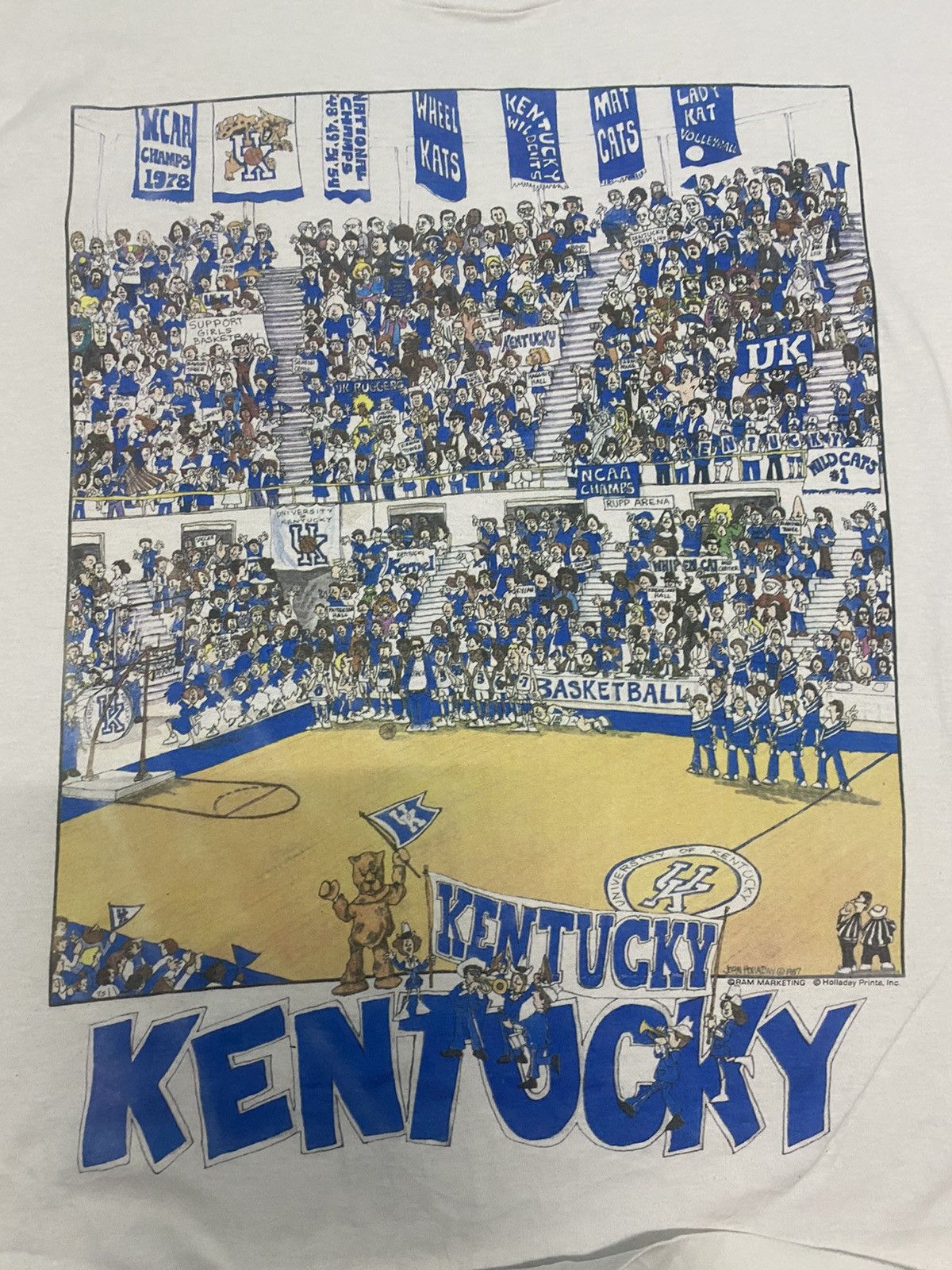 NBA 🔥VINTAGE 80s NCAA UNIVERSITY KENTUCKY BASKETBALL Size US XL / EU 56 / 4 - 4 Thumbnail