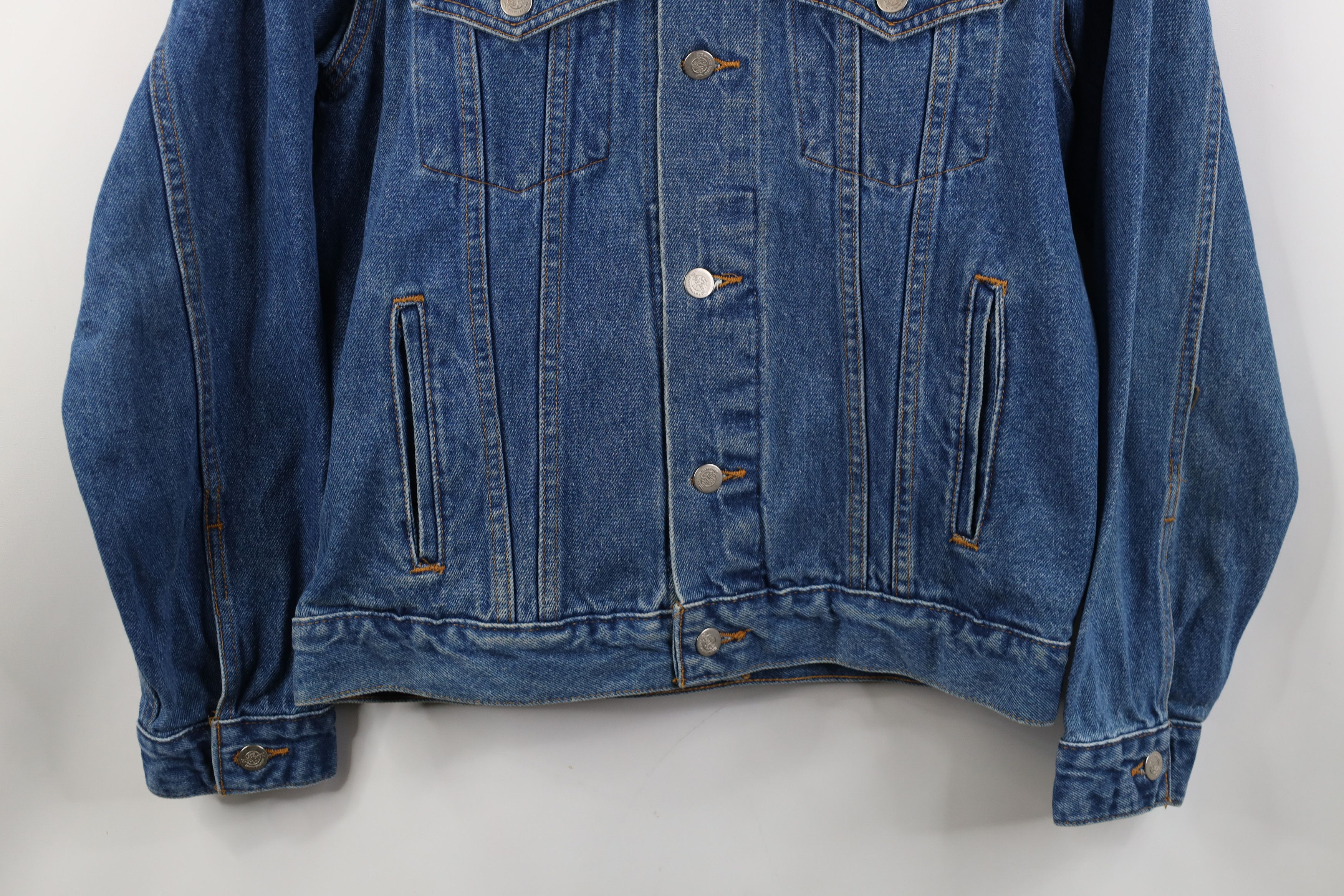 Hard Rock Cafe Vintage 90s Hard Rock Cafe The Planet Denim Trucker Jacket Size US M / EU 48-50 / 2 - 4 Thumbnail