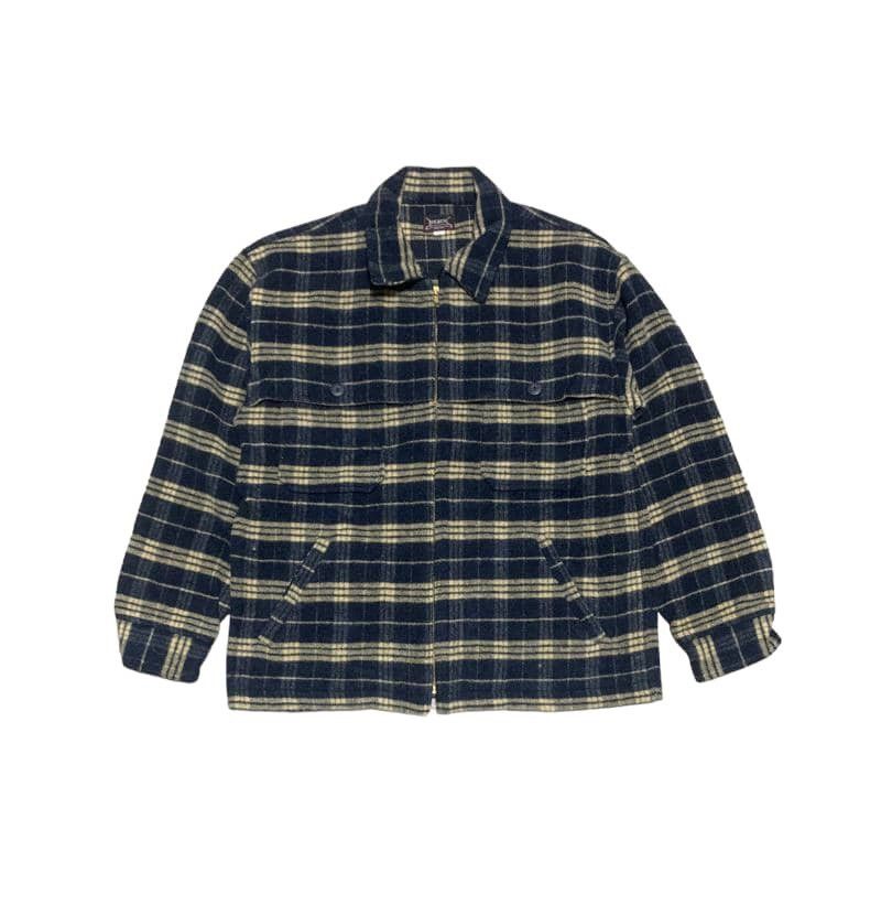 Vintage ROC&USC Plaid Wool Flannel Shirt Jacket Zipper Ups