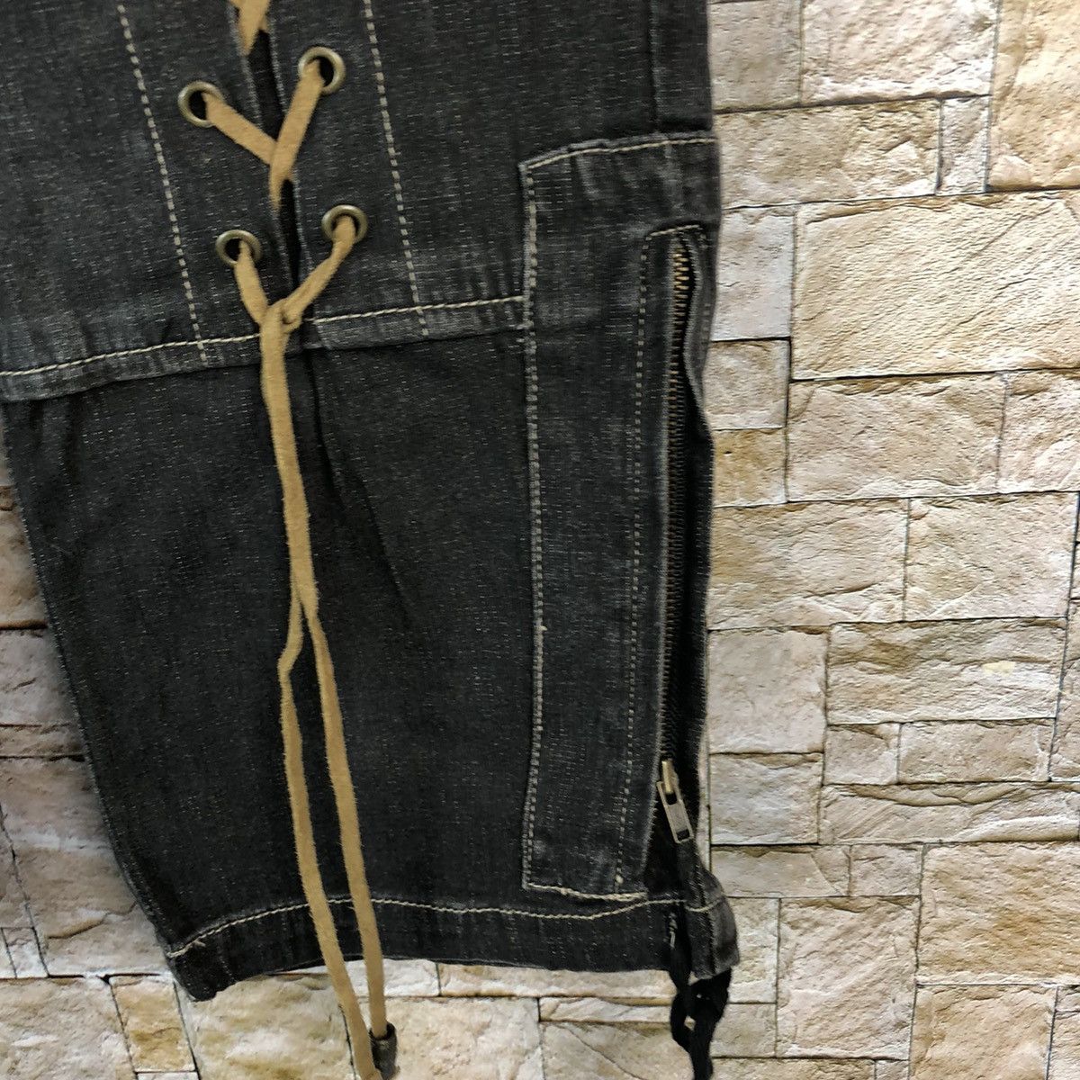 Japanese Brand Maliani Black Cropped seditionaries punk cargo Pants #A956 Size US 29 - 14 Thumbnail