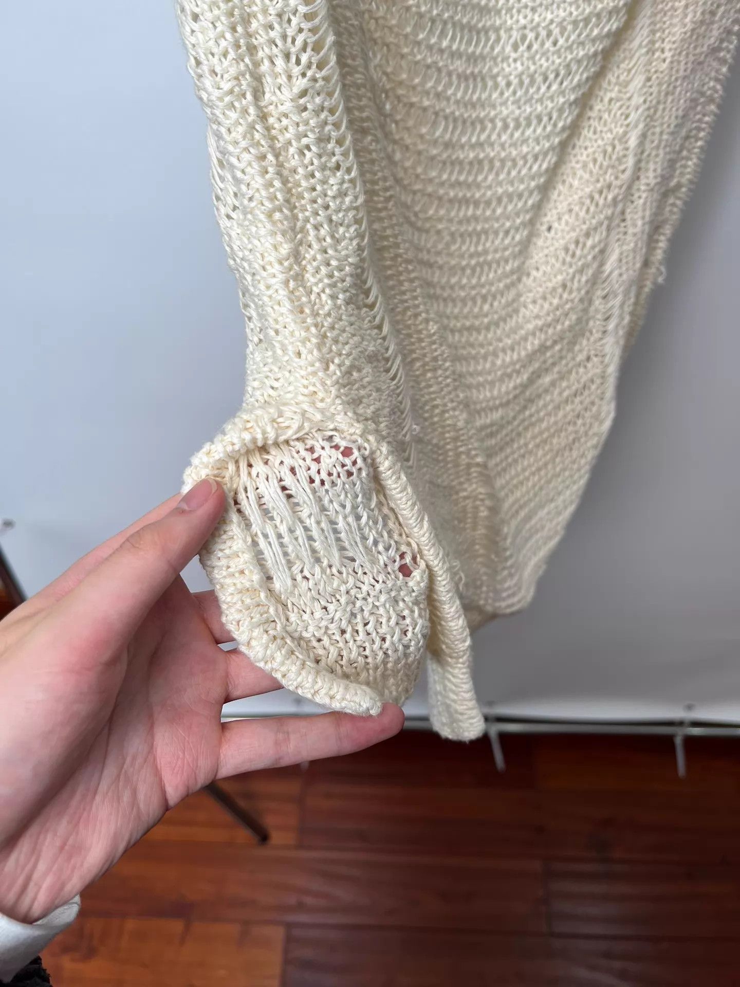 Helmut Lang Helmut Lang Open Knit Cami Cream S Size US S / EU 44-46 / 1 - 7 Thumbnail
