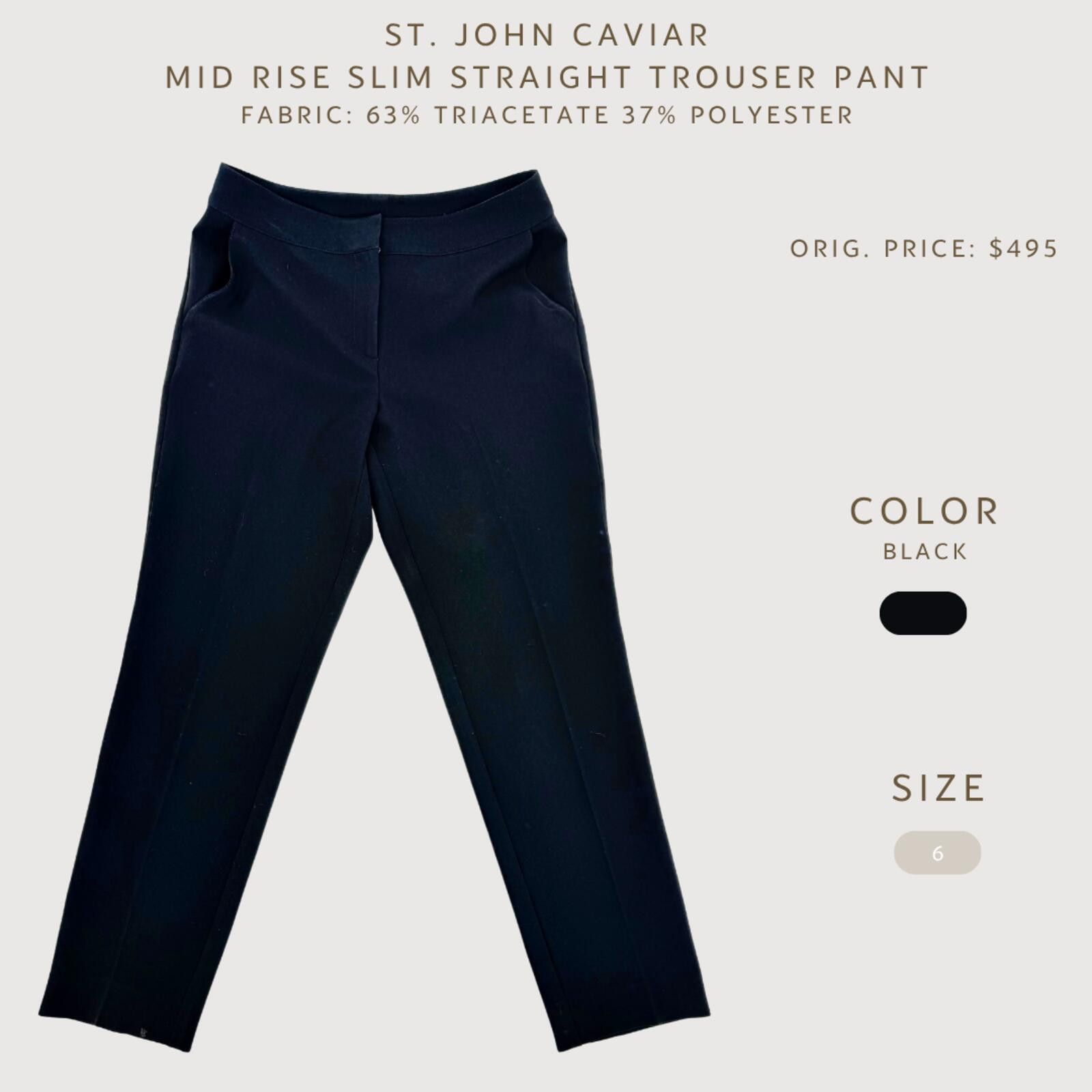 Other St John Caviar Slim Straight Trouser Pants 6 Size 28" / US 6 / IT 42 - 2 Thumbnail